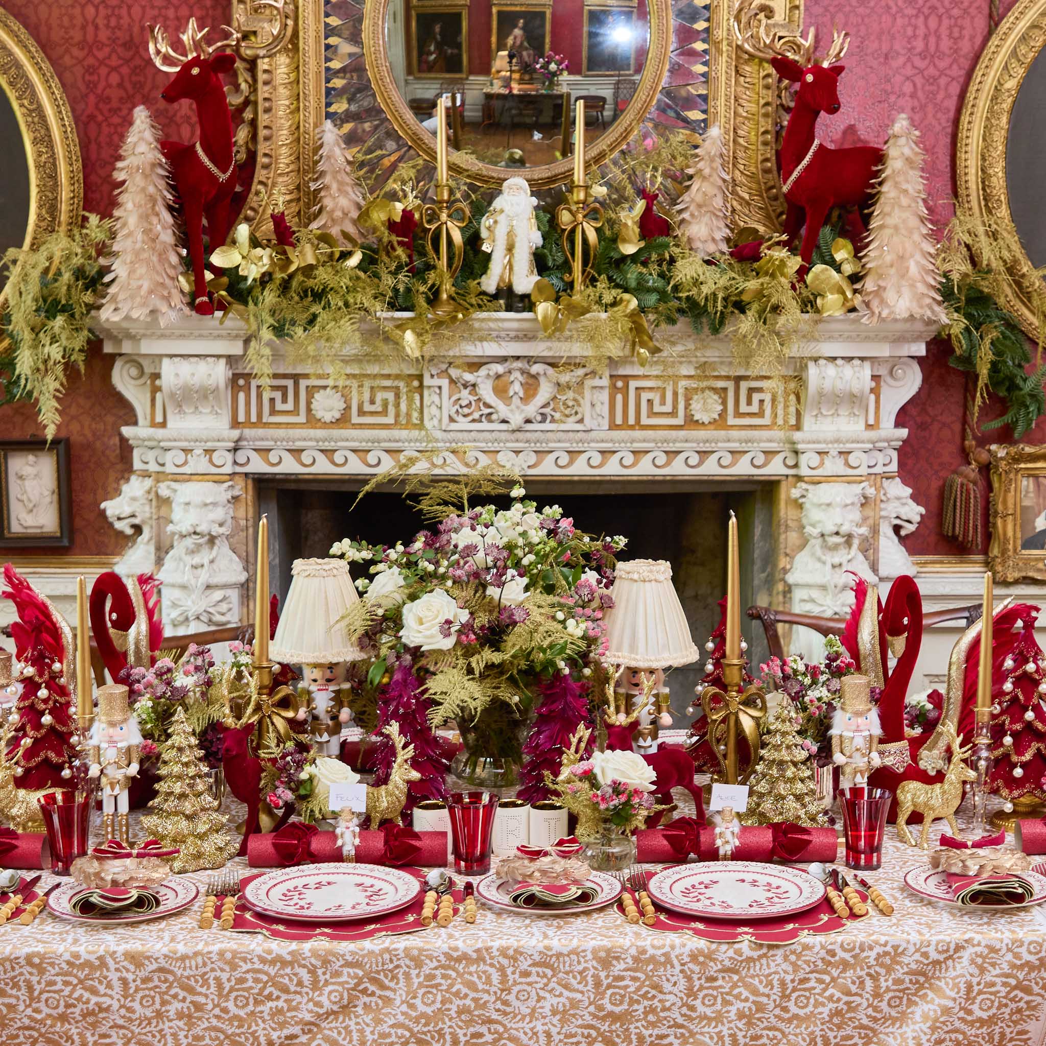 Burgundy & Gold Amanda Placemats (Set of 4) - Image 4