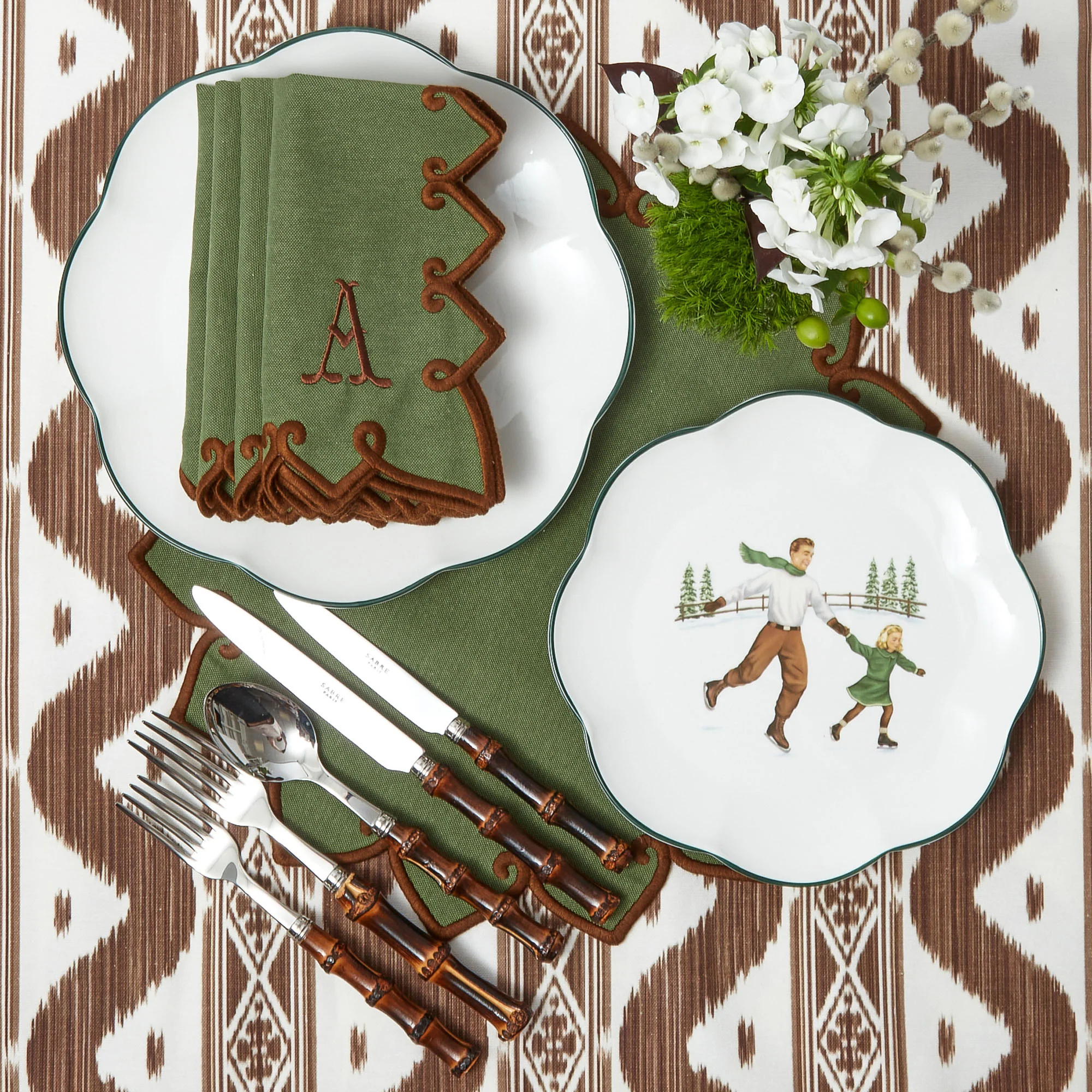 Forest Green & Brown Angelina Napkins (Set of 4) - Image 12
