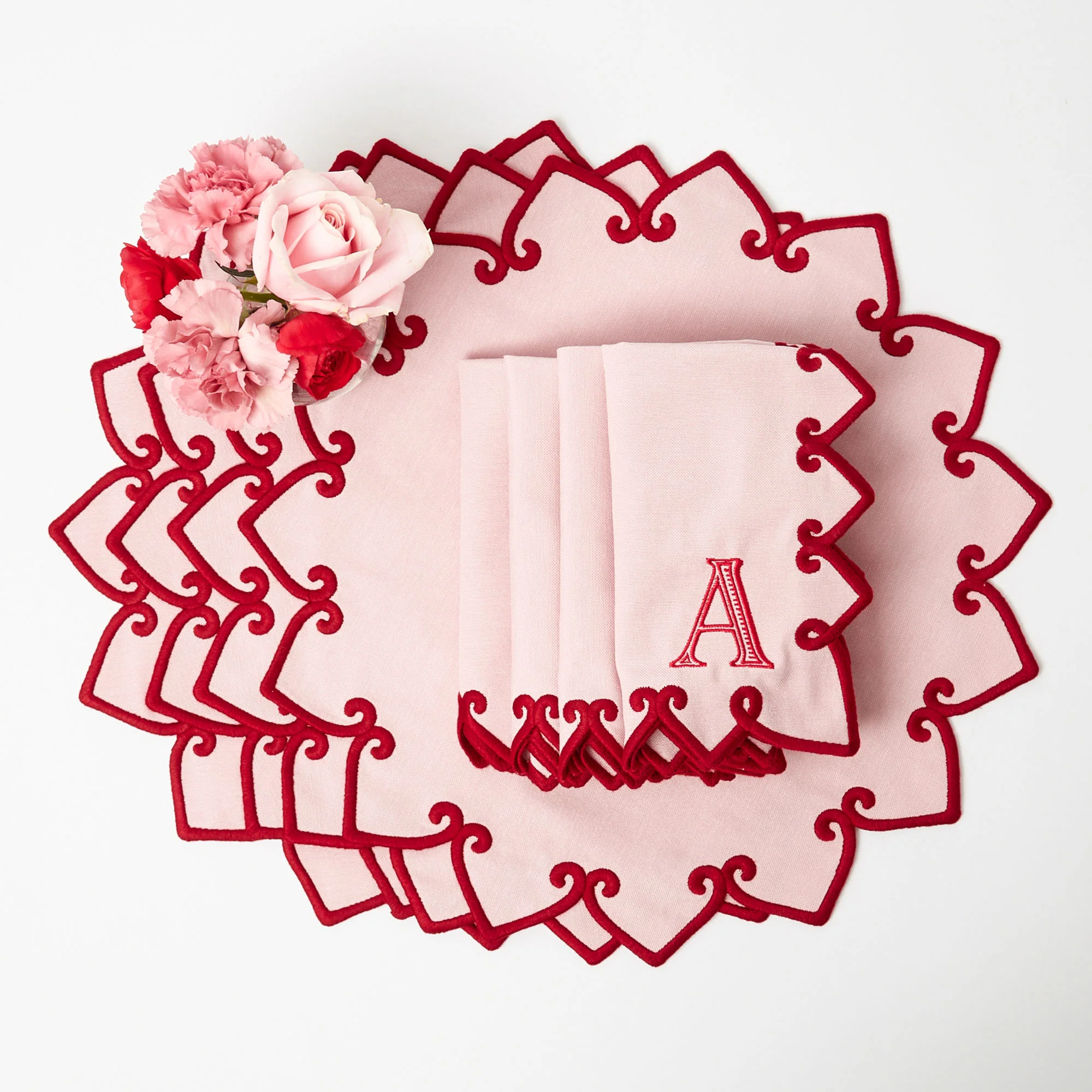 Pink & Red Angelina Placemats & Napkins (Set of 4) - Image 2
