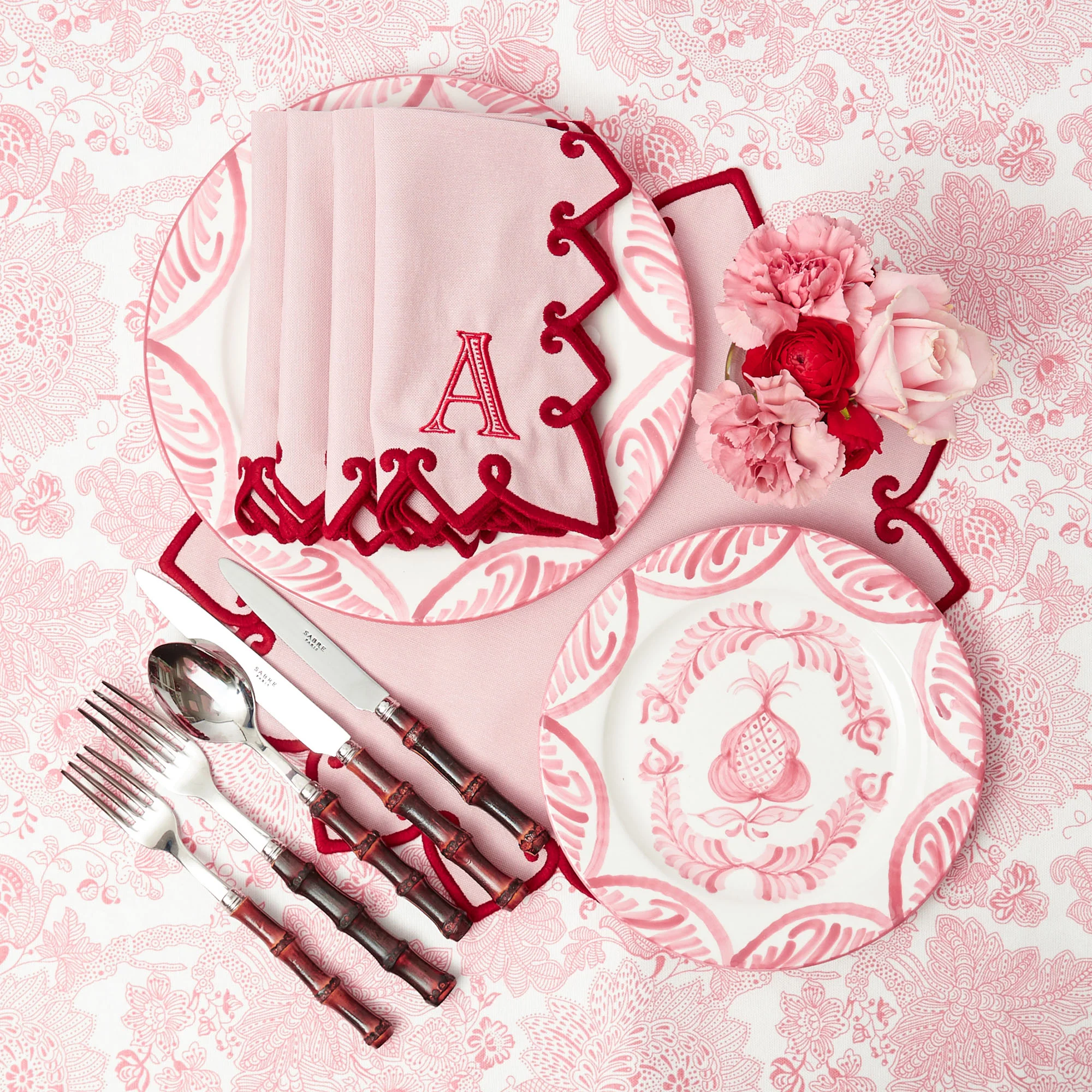 Pink & Red Angelina Placemats & Napkins (Set of 4) - Image 8