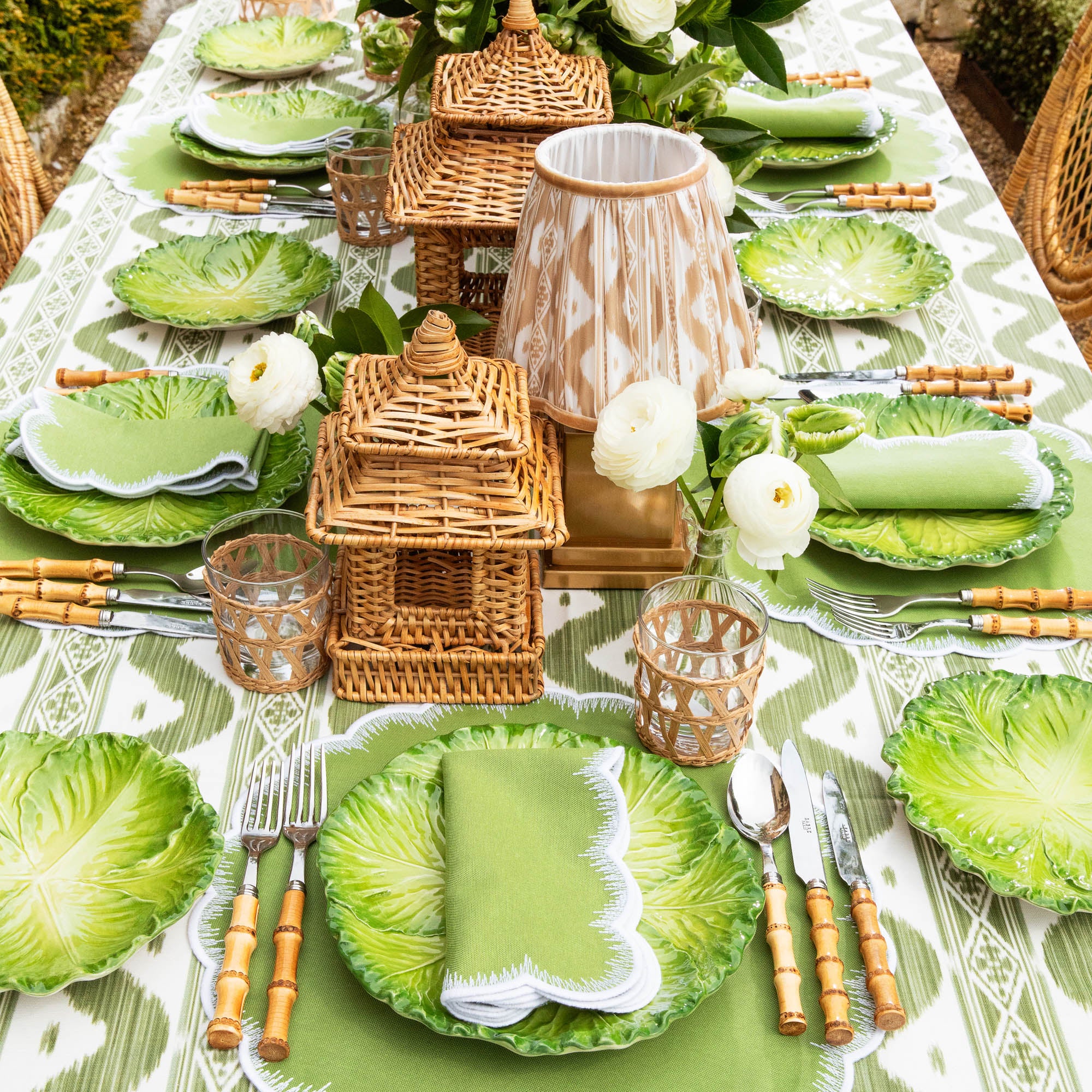 Apple Green Isabella Round Placemats (Set of 4) - Image 4