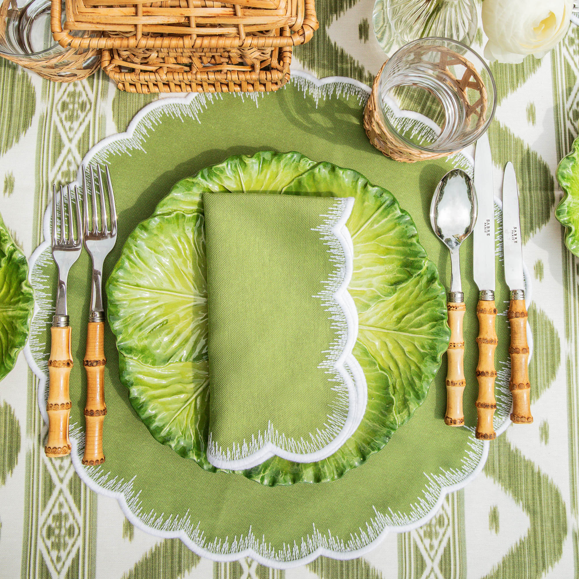 Apple Green Isabella Round Placemats (Set of 4) - Image 5