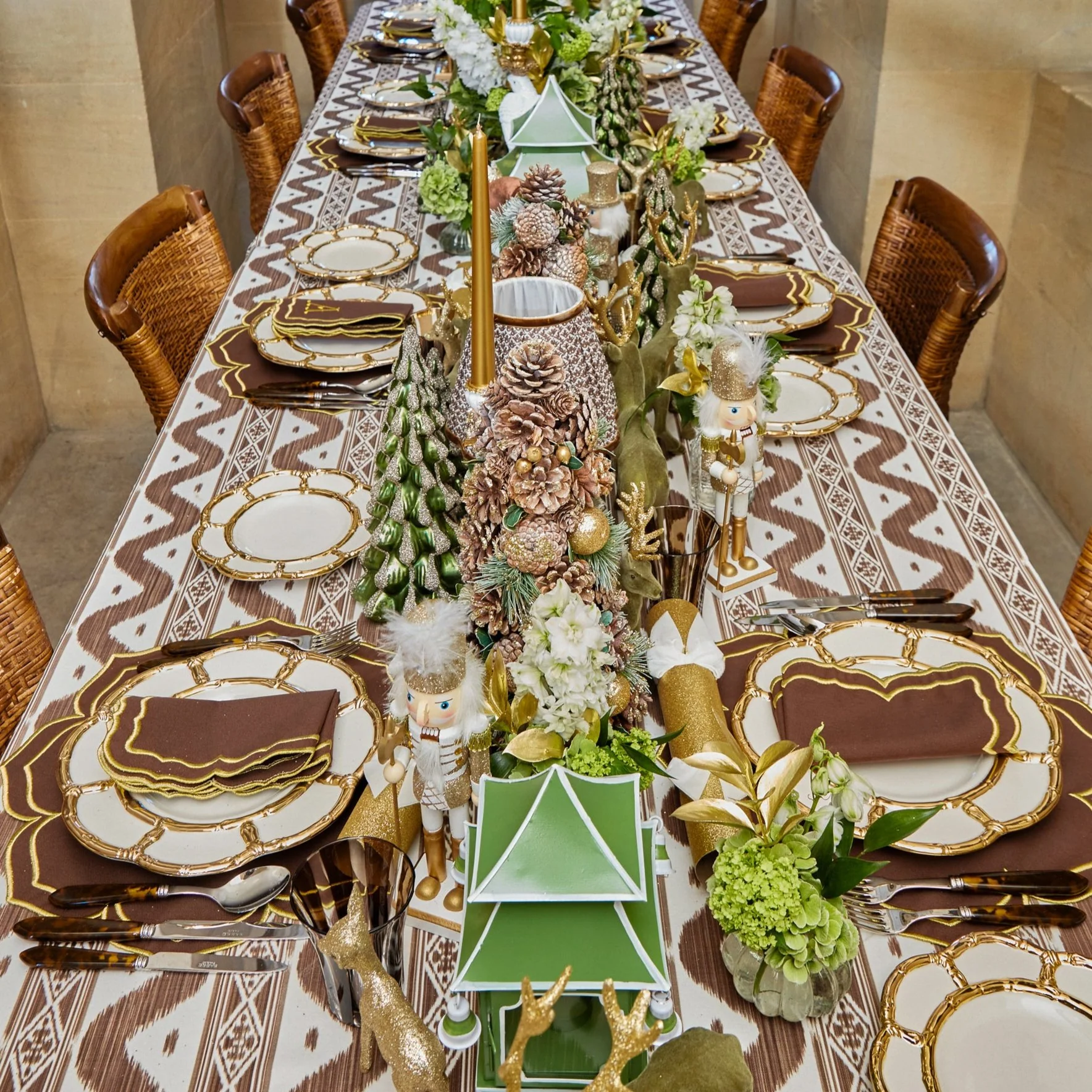 Chocolate Ikat Tablecloth - Image 11