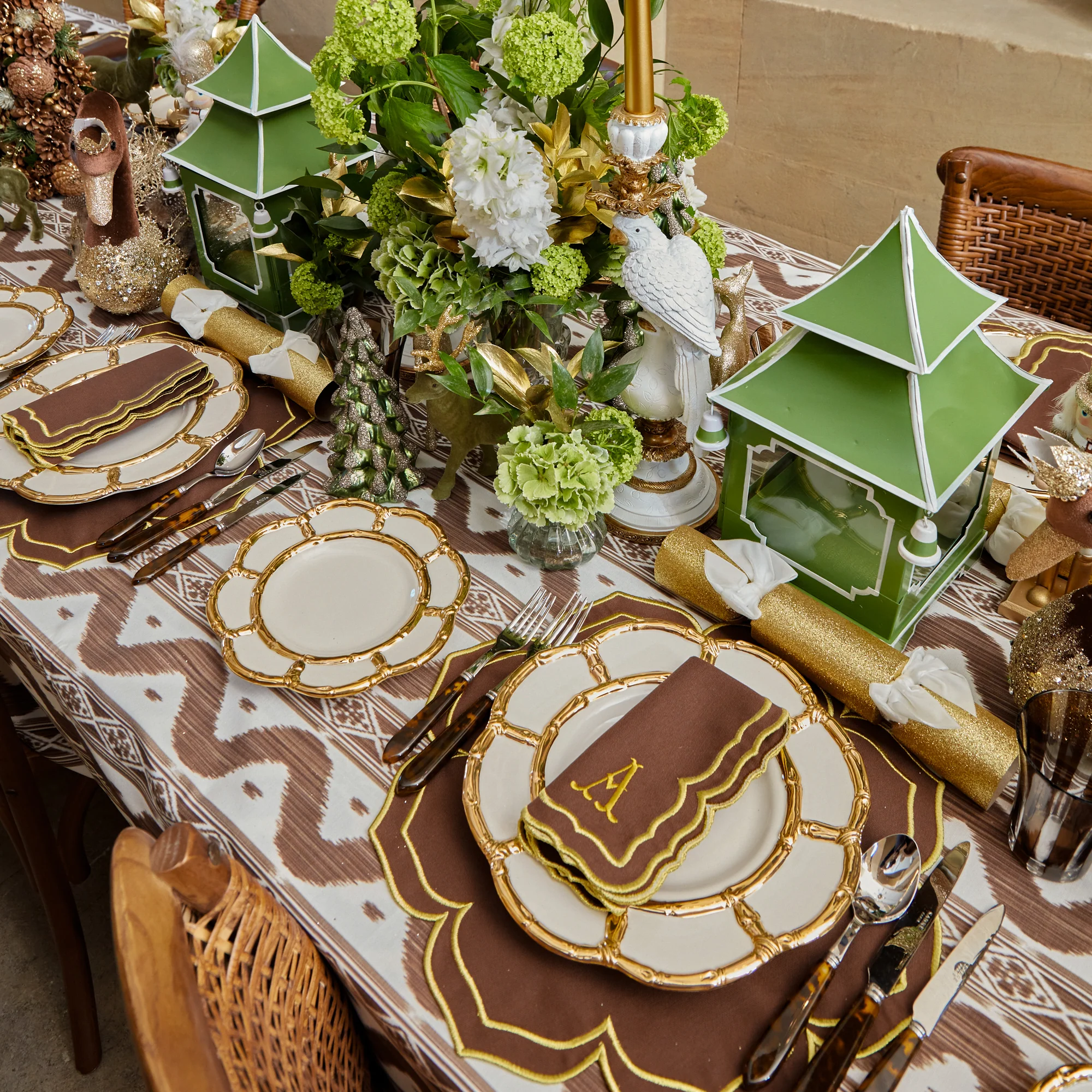 Chocolate Ikat Tablecloth - Image 13