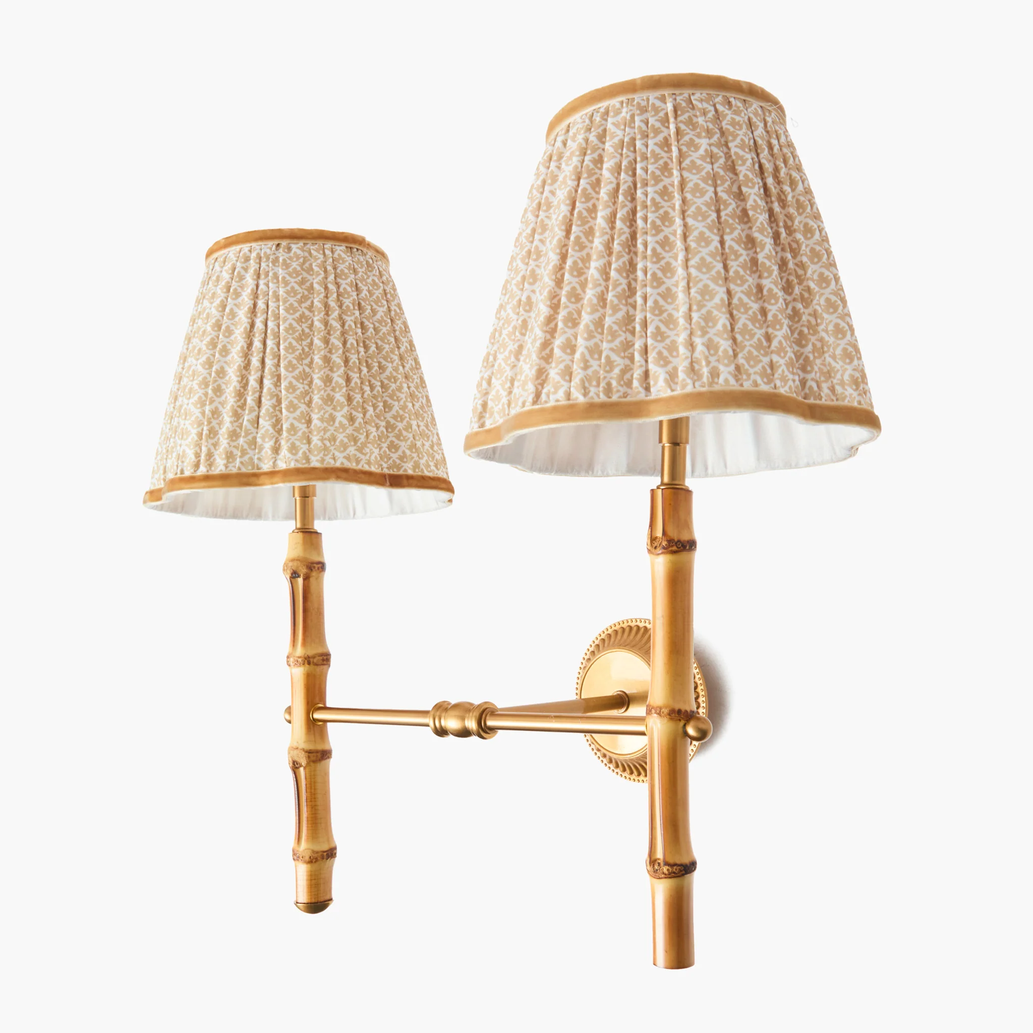 Bamboo Rechargeable Double Wall Light with Putty Lotus Shades (18cm) - Image 4