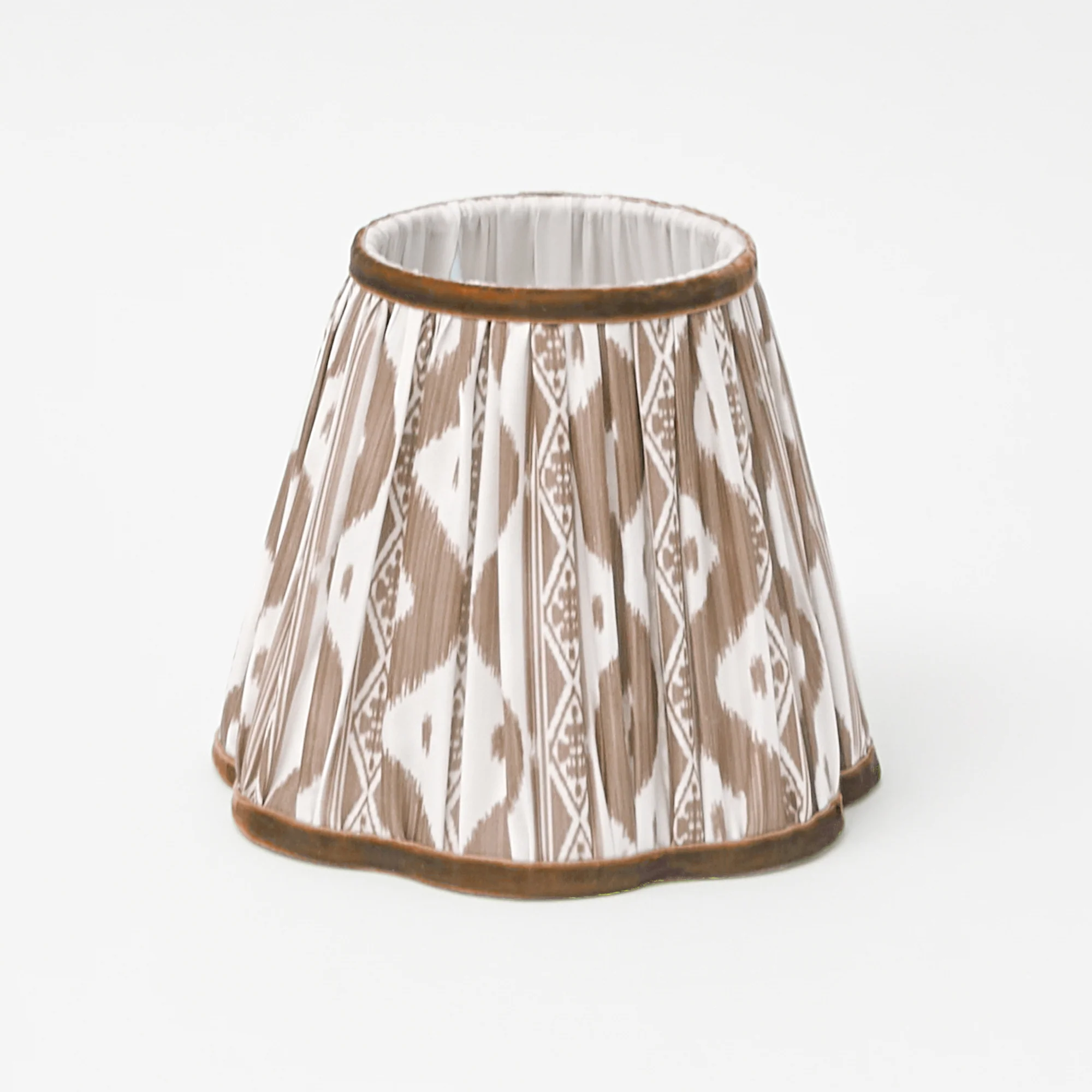 Rattan Bardot Rechargeable Lamp with Chocolate Ikat Shade (18cm) - Image 5