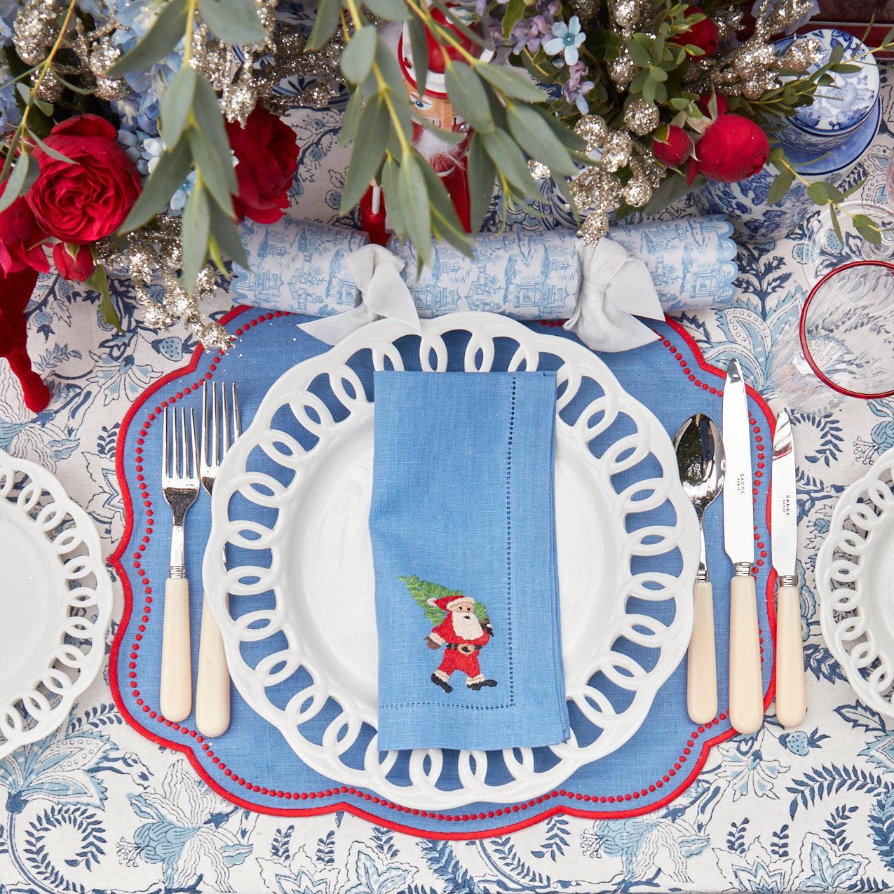 Blue & Red Eloise Placemats & Father Christmas Napkins (Set of 4) - Image 17