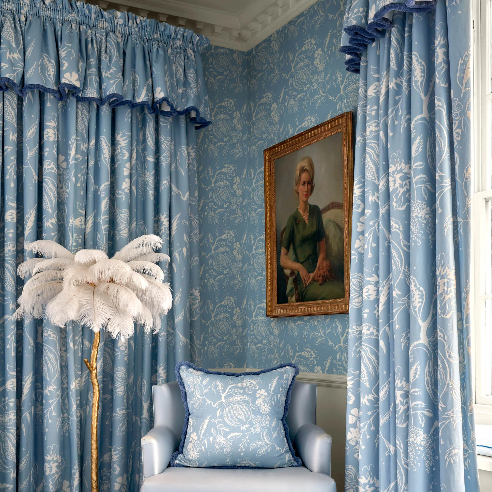 Blue Chelsea Square Wallpaper - Image 6
