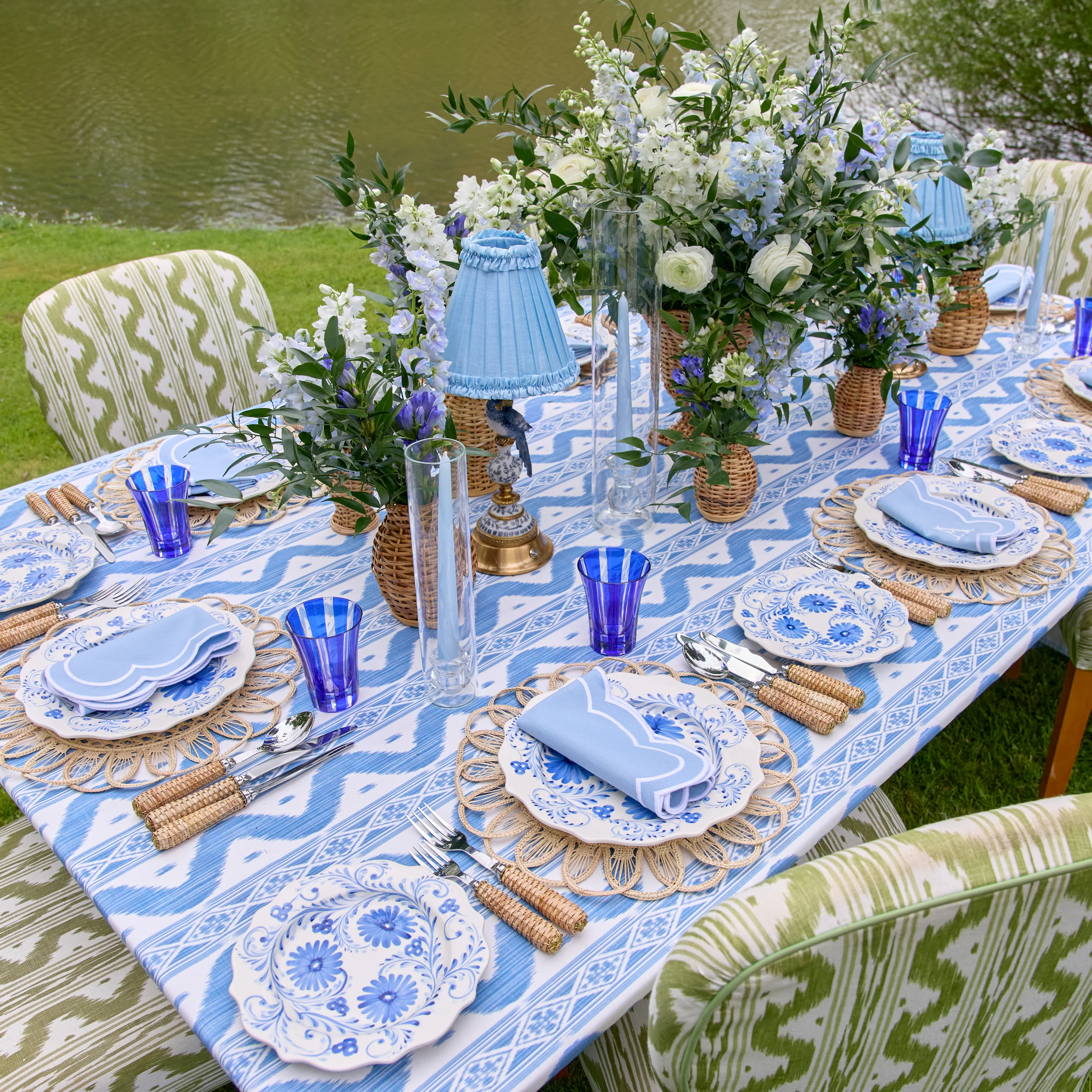 Blue Serena Appliqué Napkins (Set of 4) - Image 3