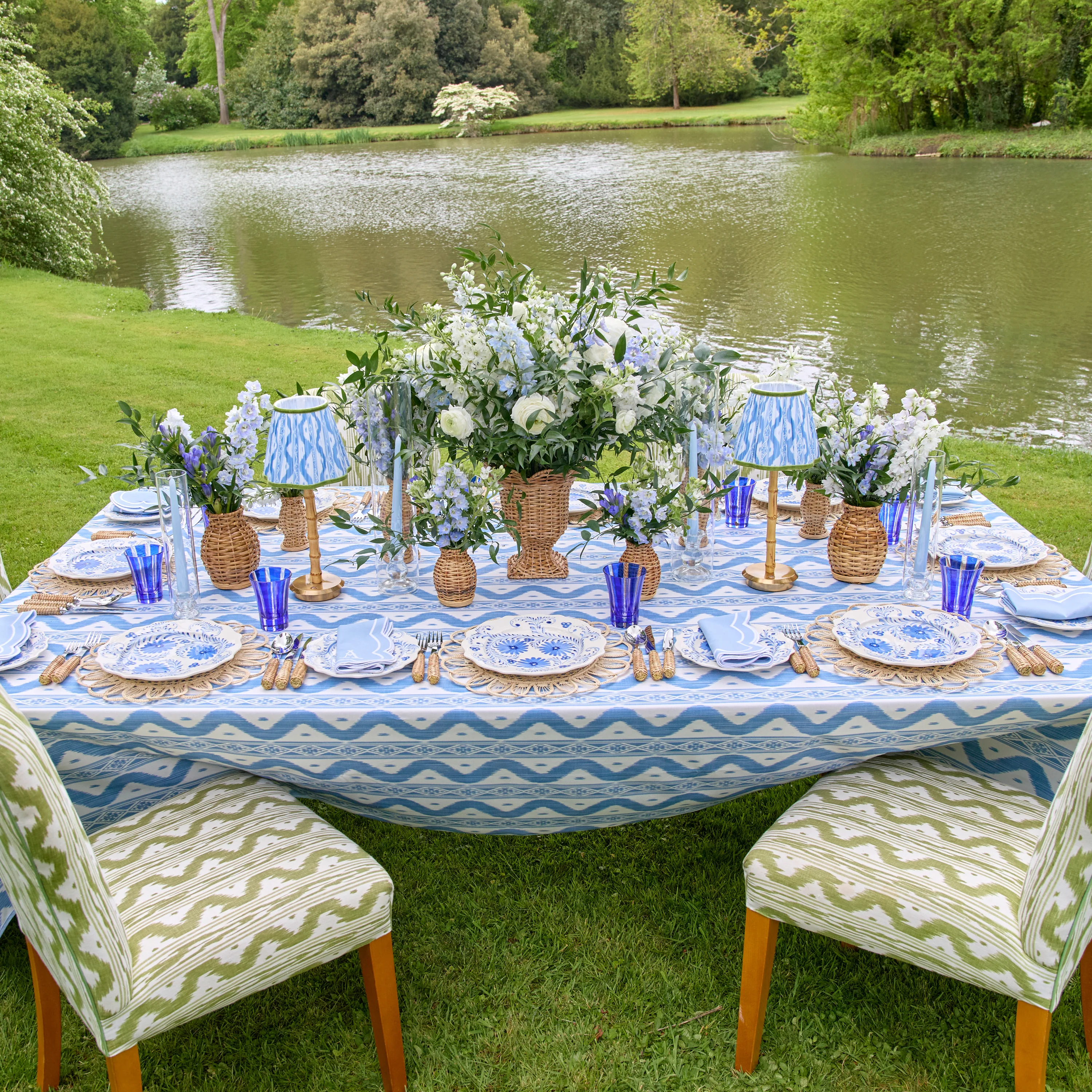 Blue Serena Appliqué Napkins (Set of 4) - Image 4
