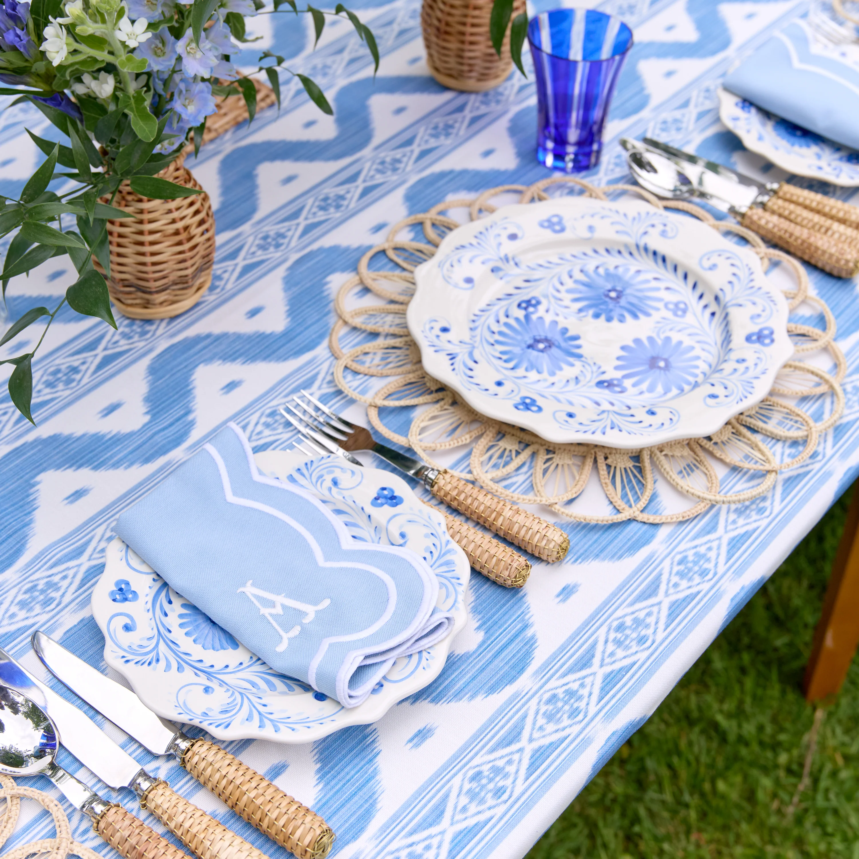 Blue Serena Appliqué Napkins (Set of 4) - Image 7