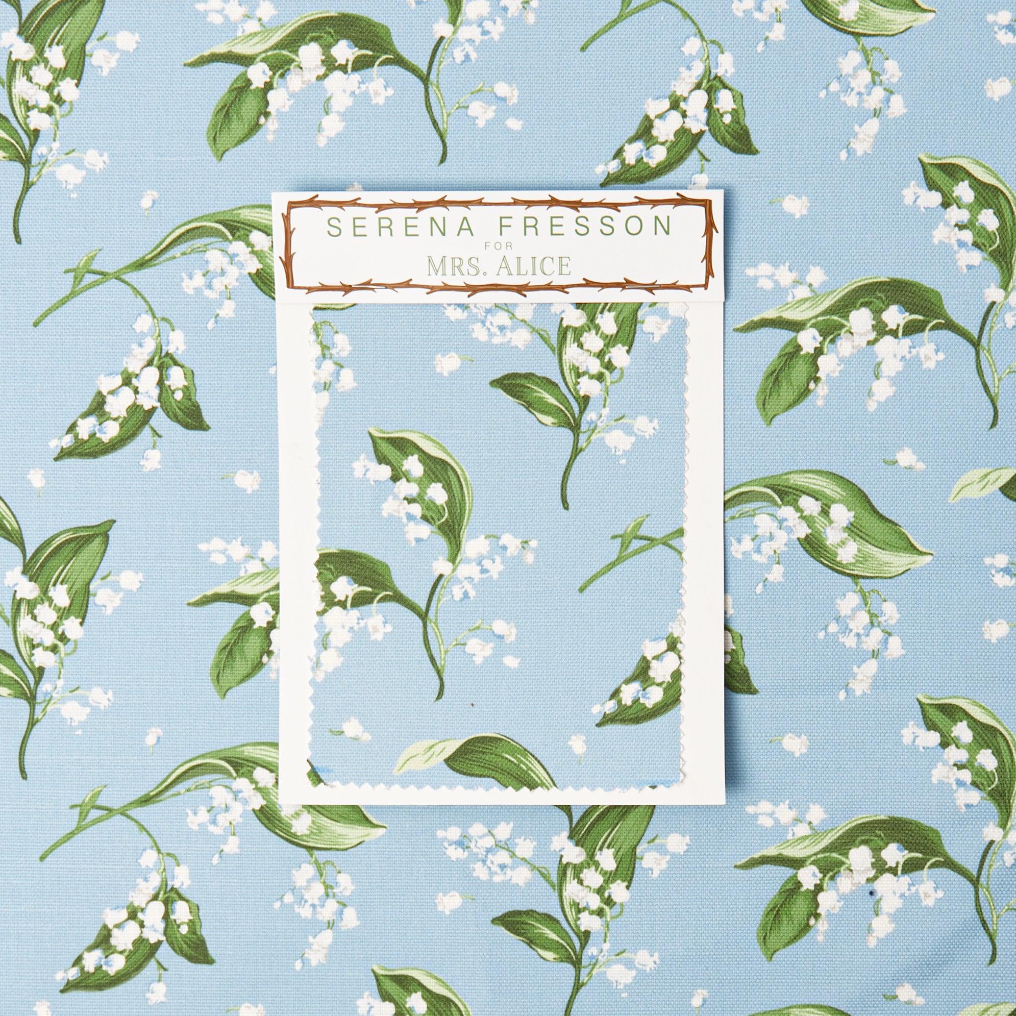 Blue Lily of the Valley Fabric - Image 3