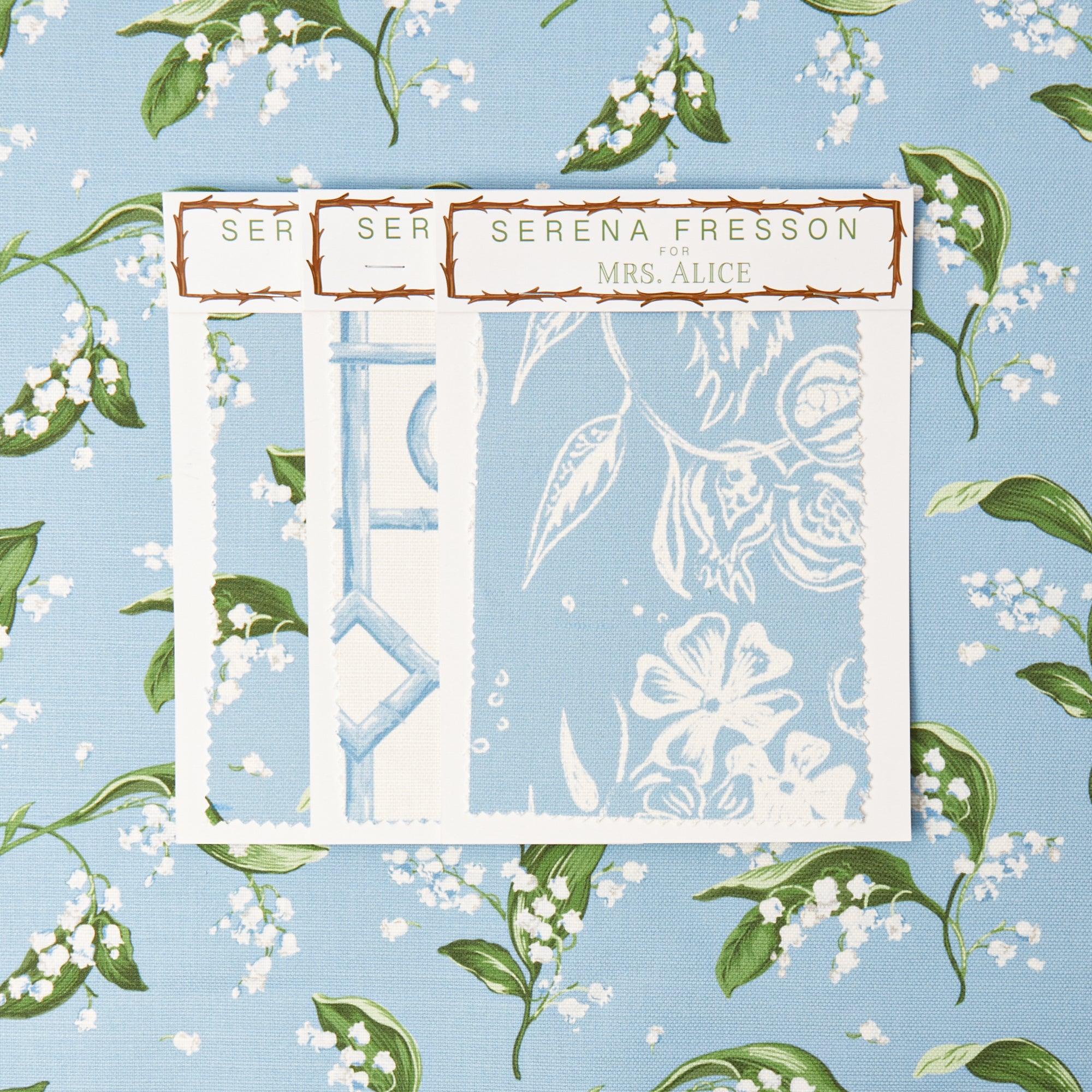 Blue Lily of the Valley Fabric - Image 4