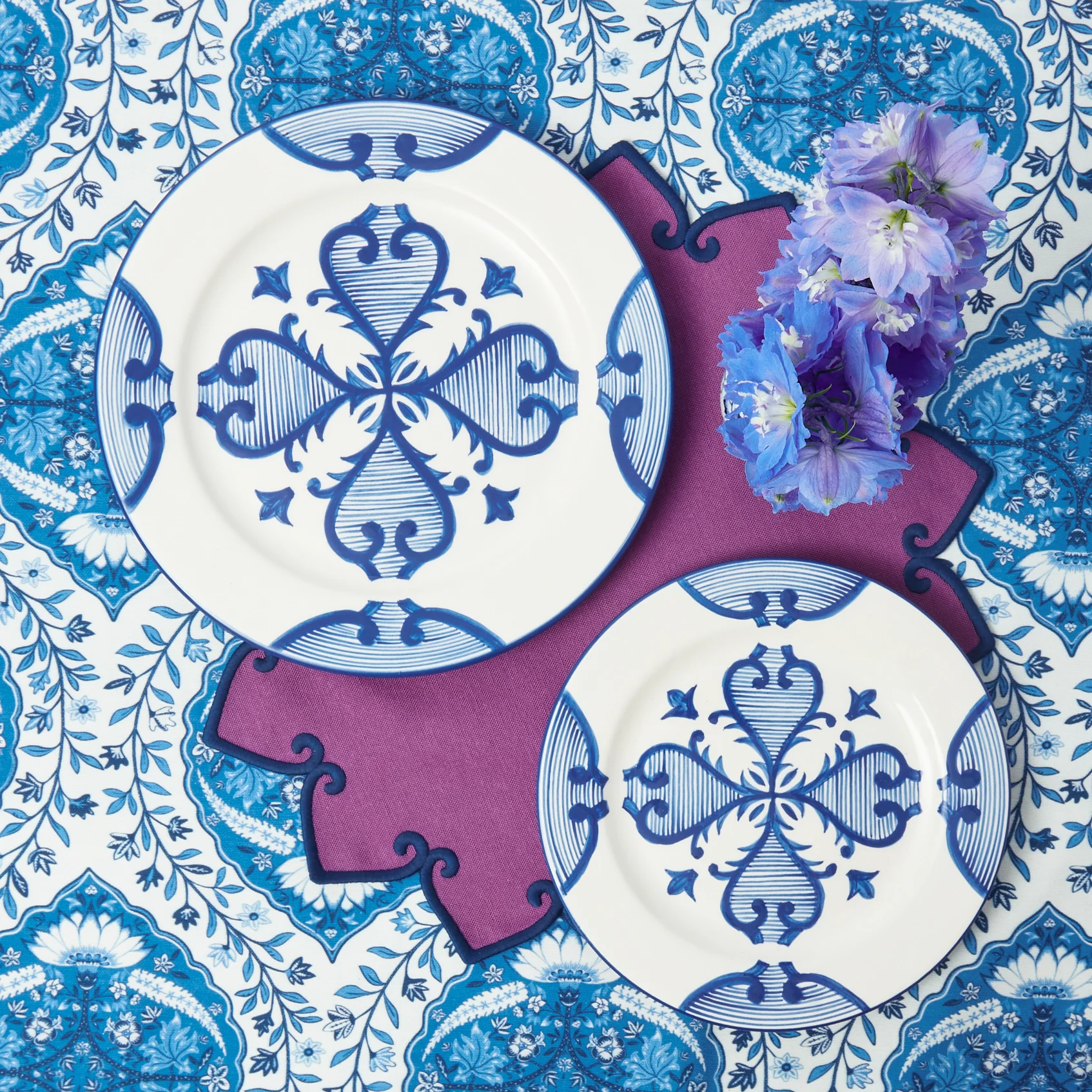 Blue Quatrefoil Starter Plate - Image 8