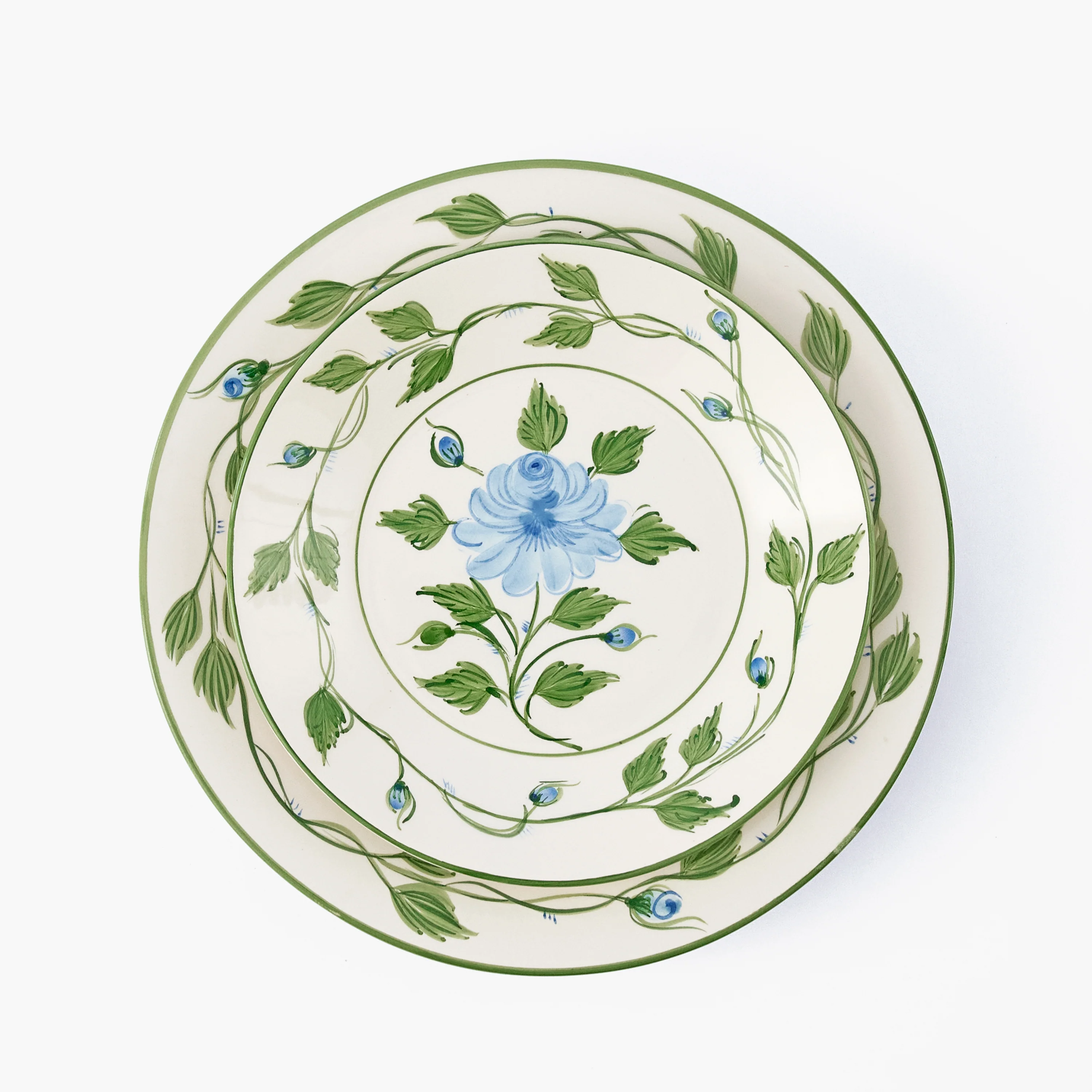 Blue Rose Bud Dinner & Starter Plates (Set of 8) - Image 11