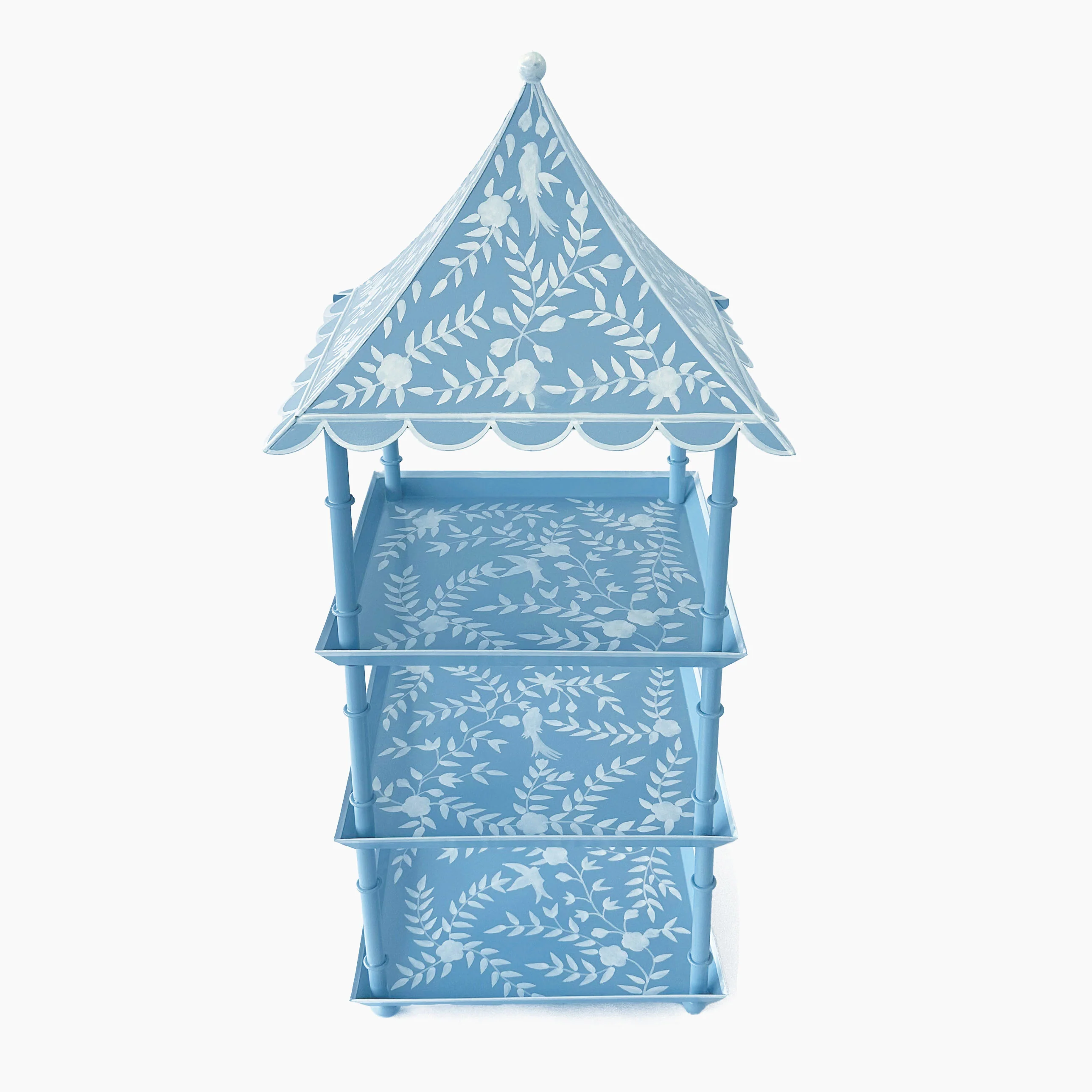 Blue Tole Three Tier Pagoda Stand - Image 12