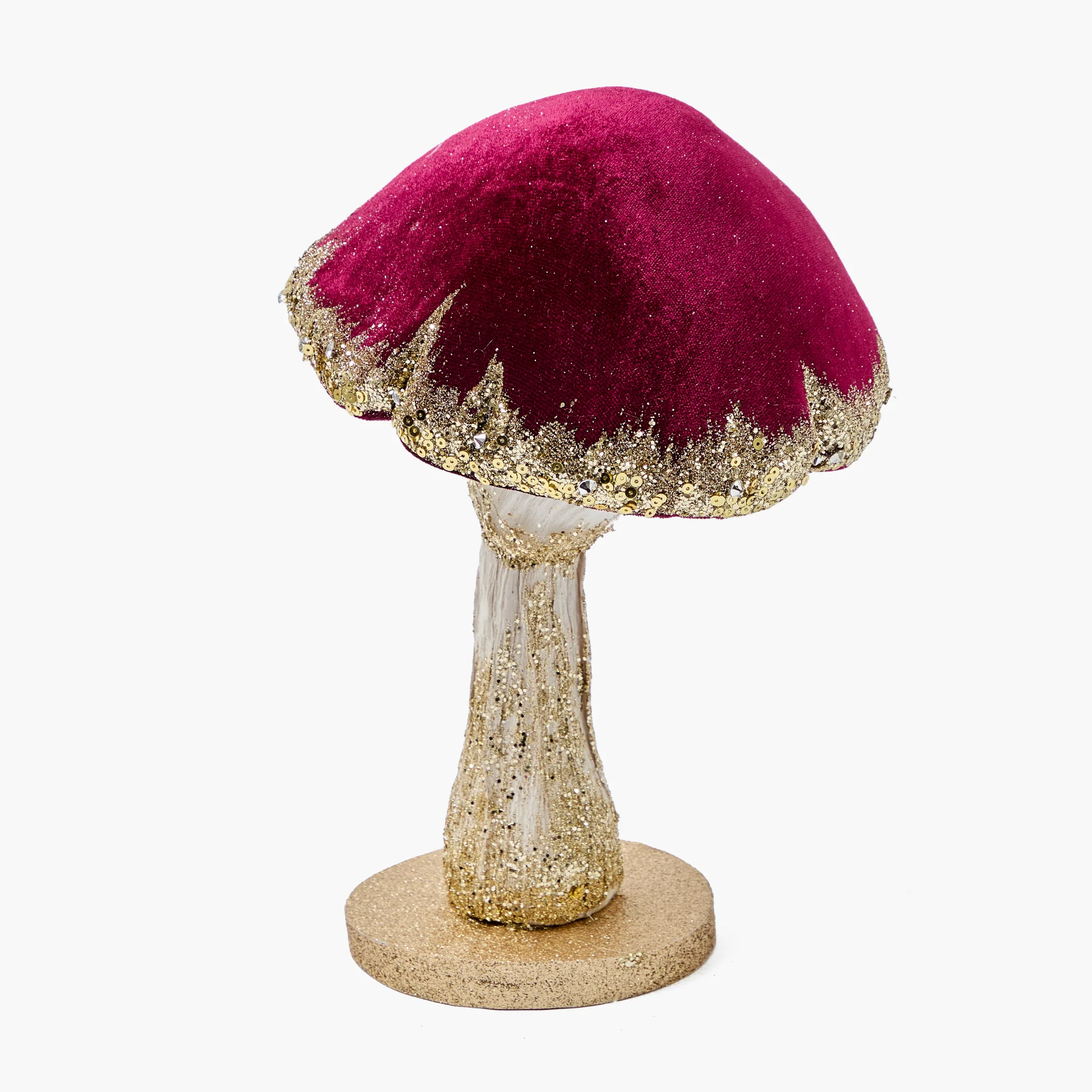 Burgundy Glitter Mushroom (Pair) - Image 3