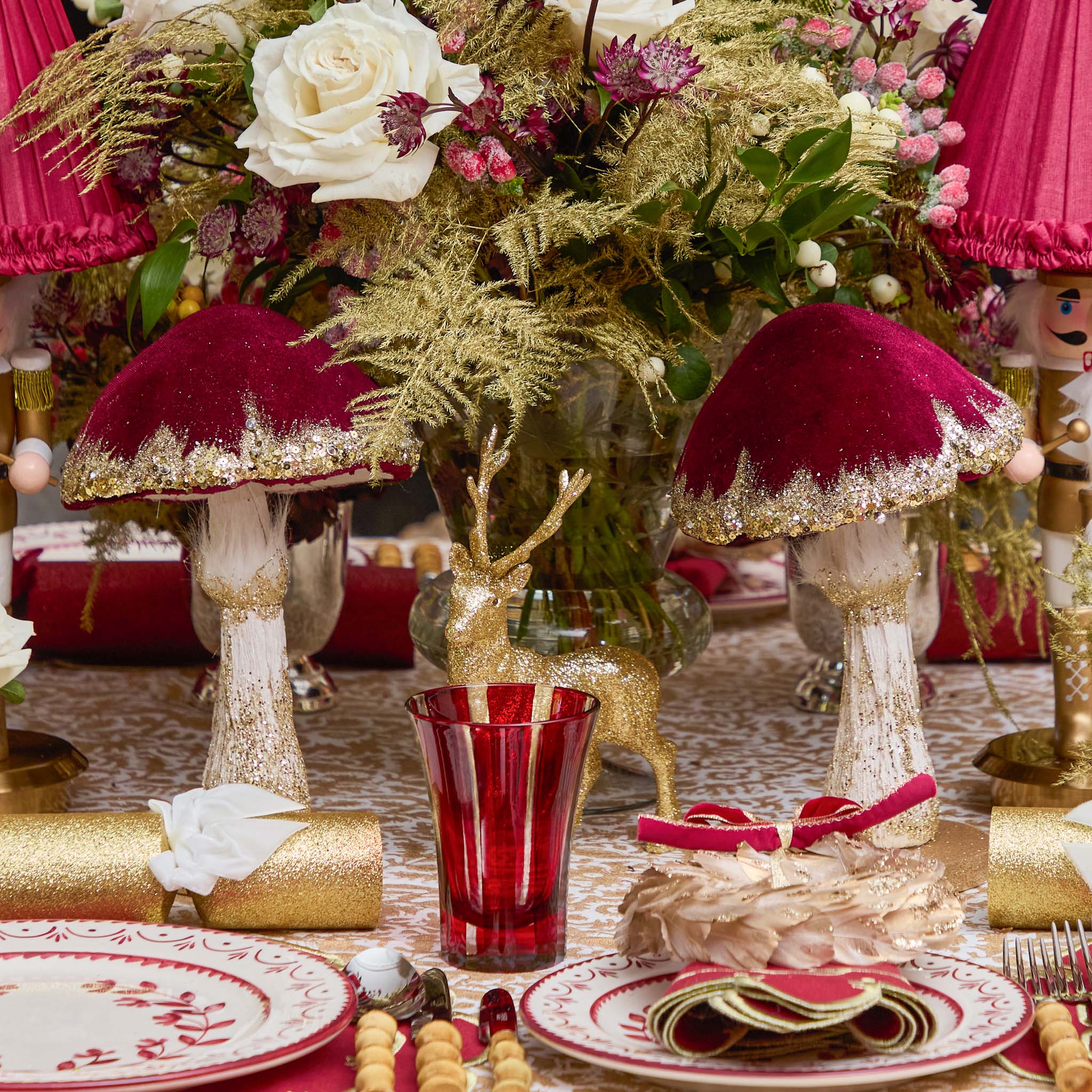 Burgundy Glitter Mushroom (Pair) - Image 4