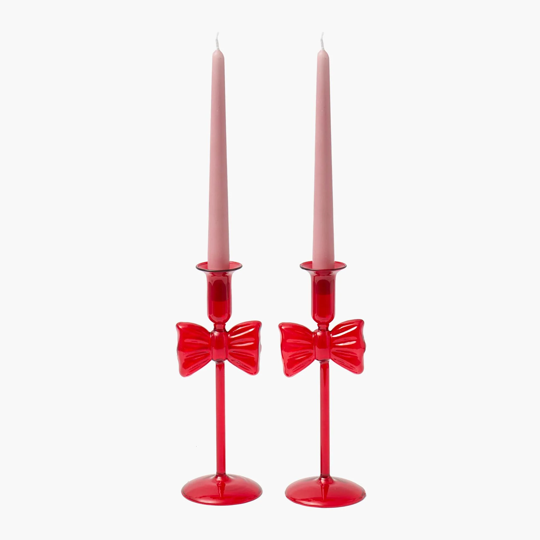 Celine Red Glass Bow Candle Holder (Pair) - Image 21