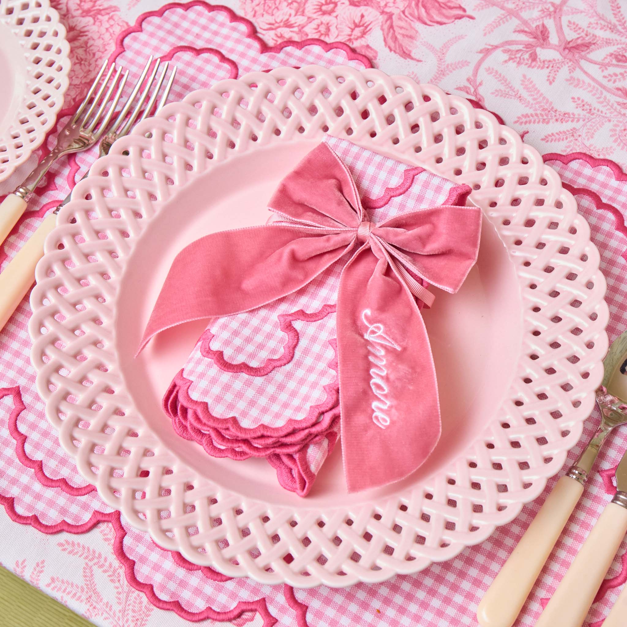 Dusty Pink Personalisable Bow - Image 2