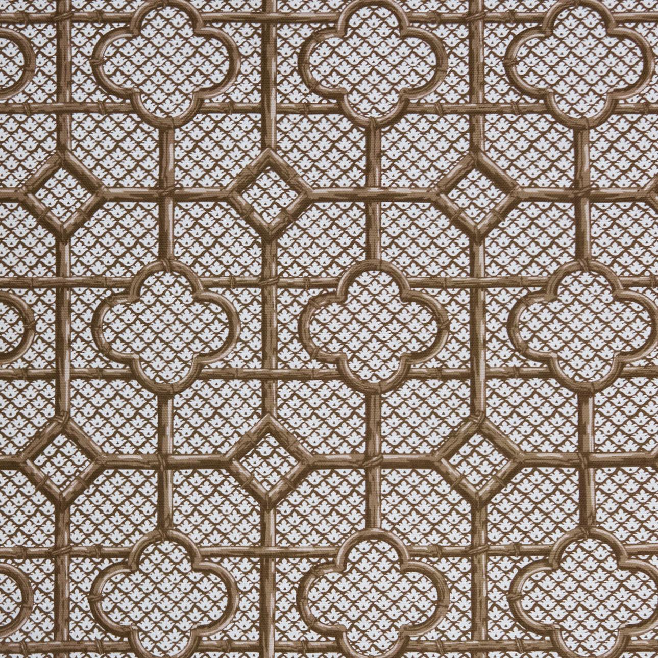 Chestnut Brown Bamboo Trellis Fabric - Image 2