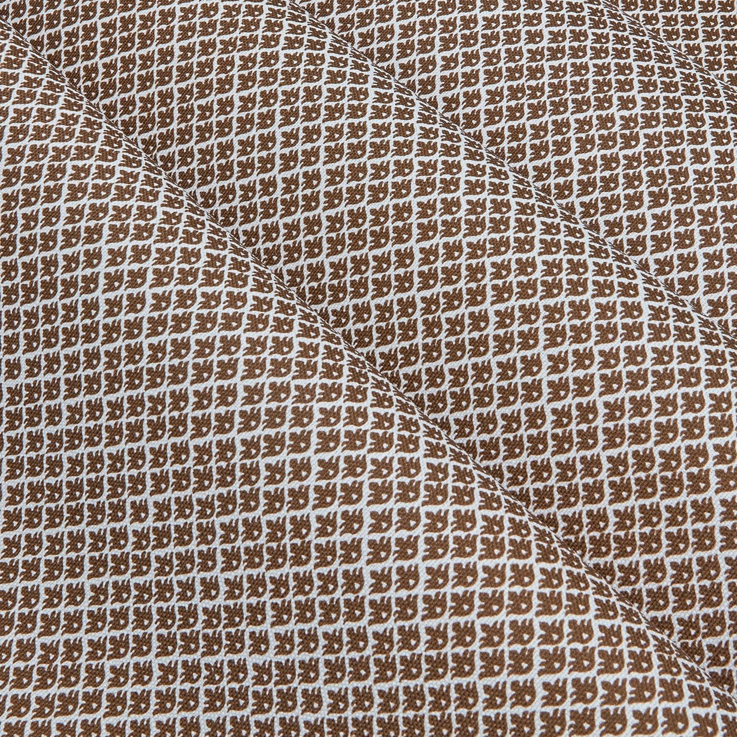 Chestnut Brown Lotus Flower Fabric