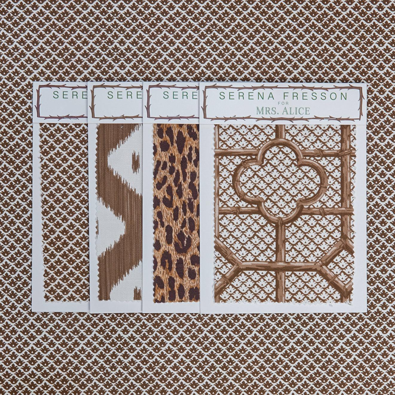 Chestnut Brown Lotus Flower Fabric - Image 6