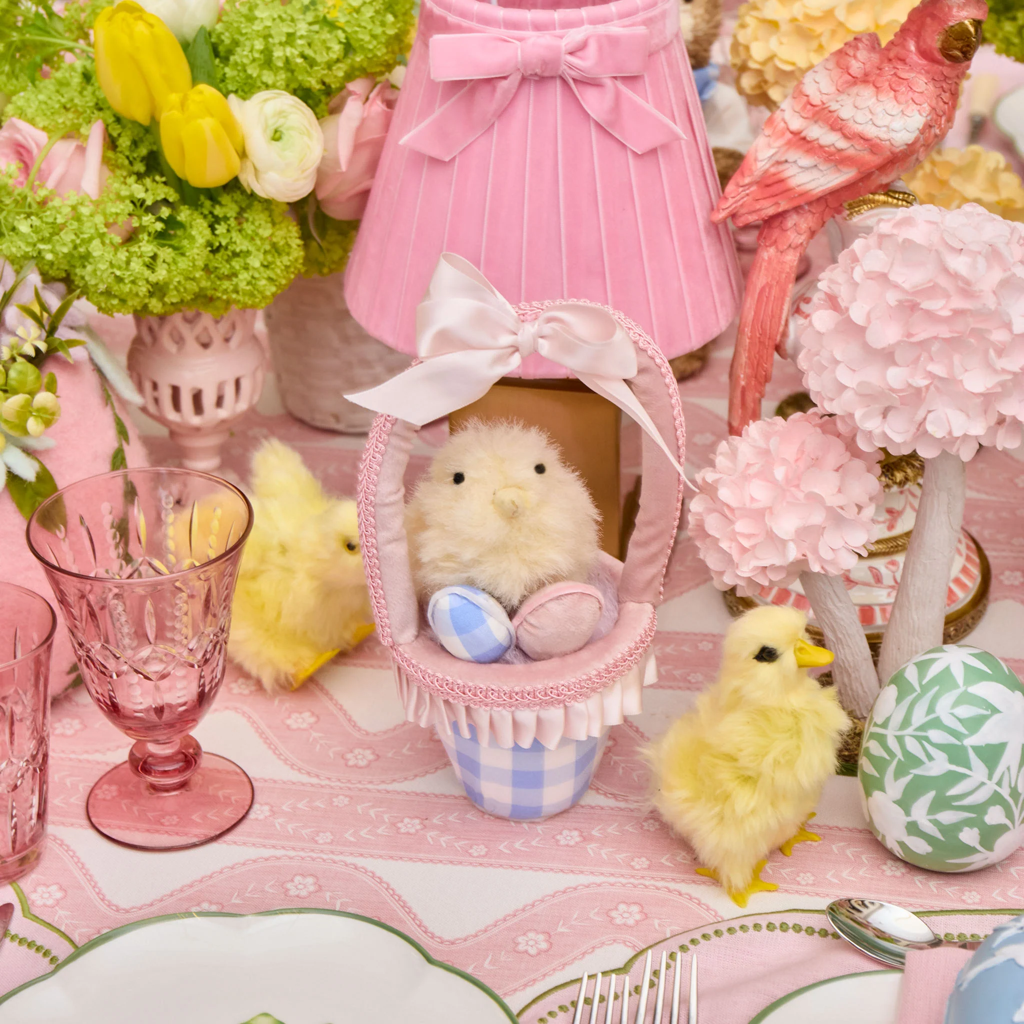 Chicks in Gingham Basket (Pair) - Image 2