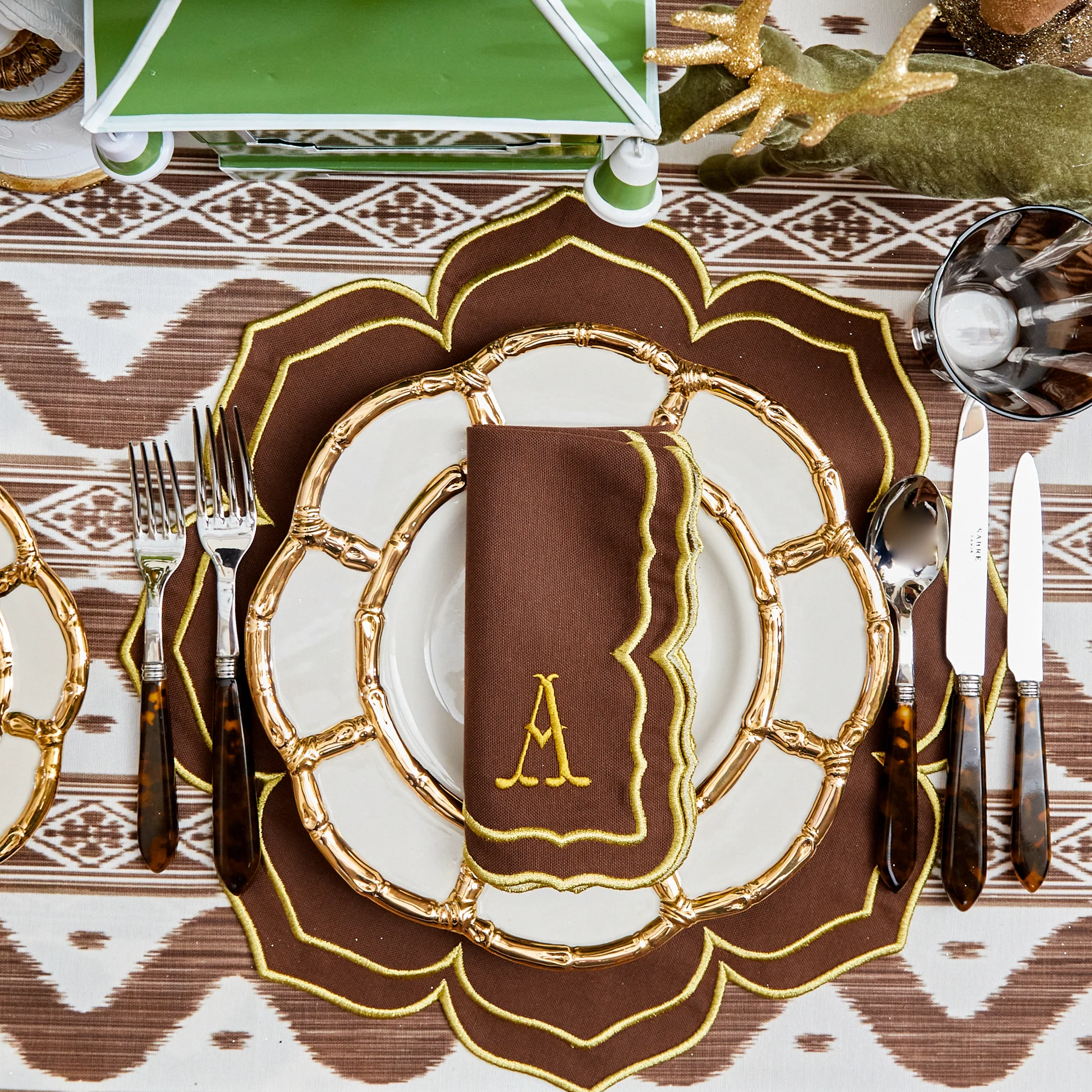 Chocolate Ikat Tablecloth - Image 14
