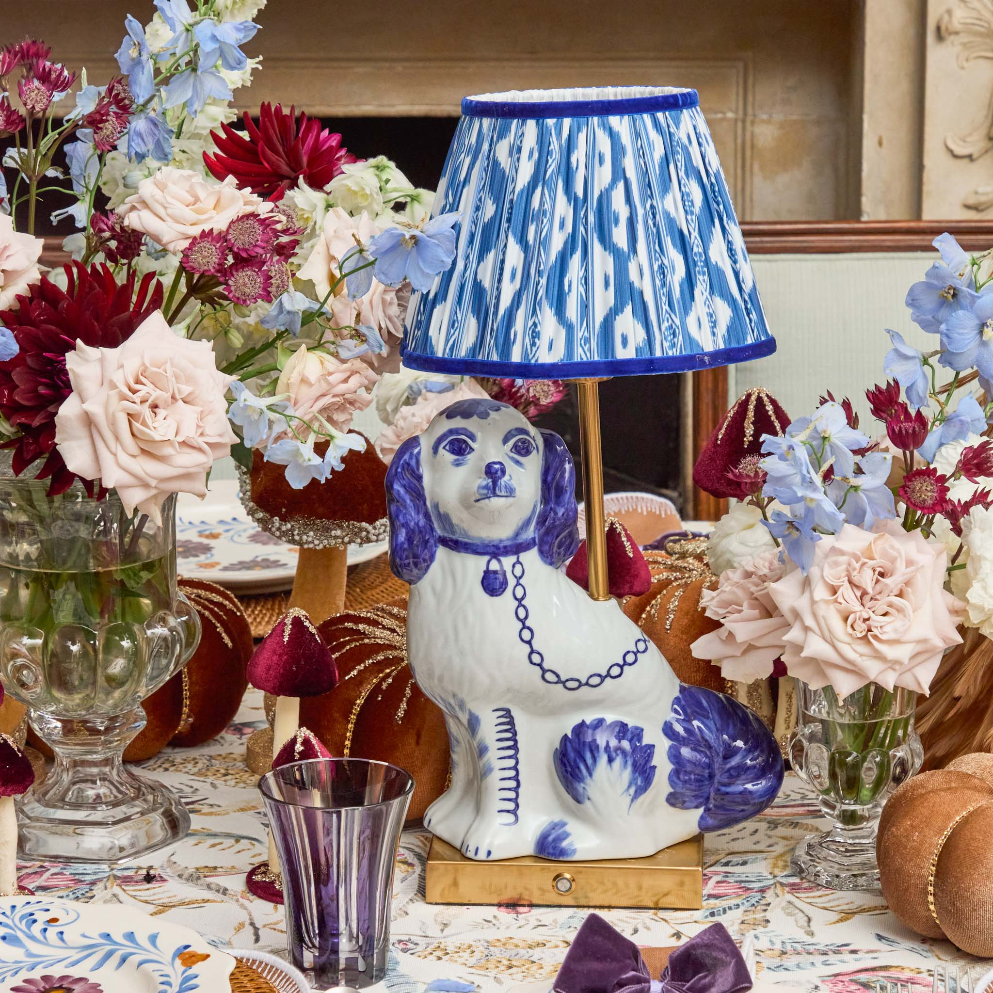 Cobalt Ikat Lampshade (22cm) - Image 12
