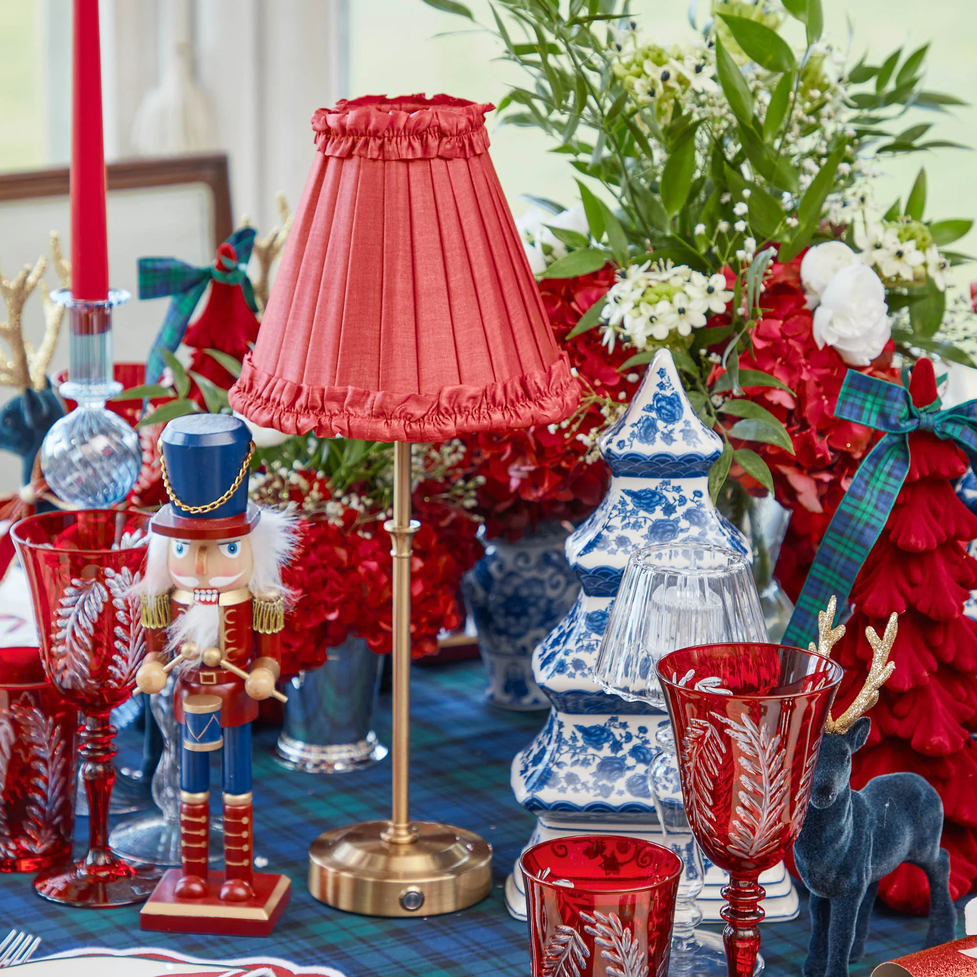 Red Frilled Silk Lampshade (18cm) - Image 20