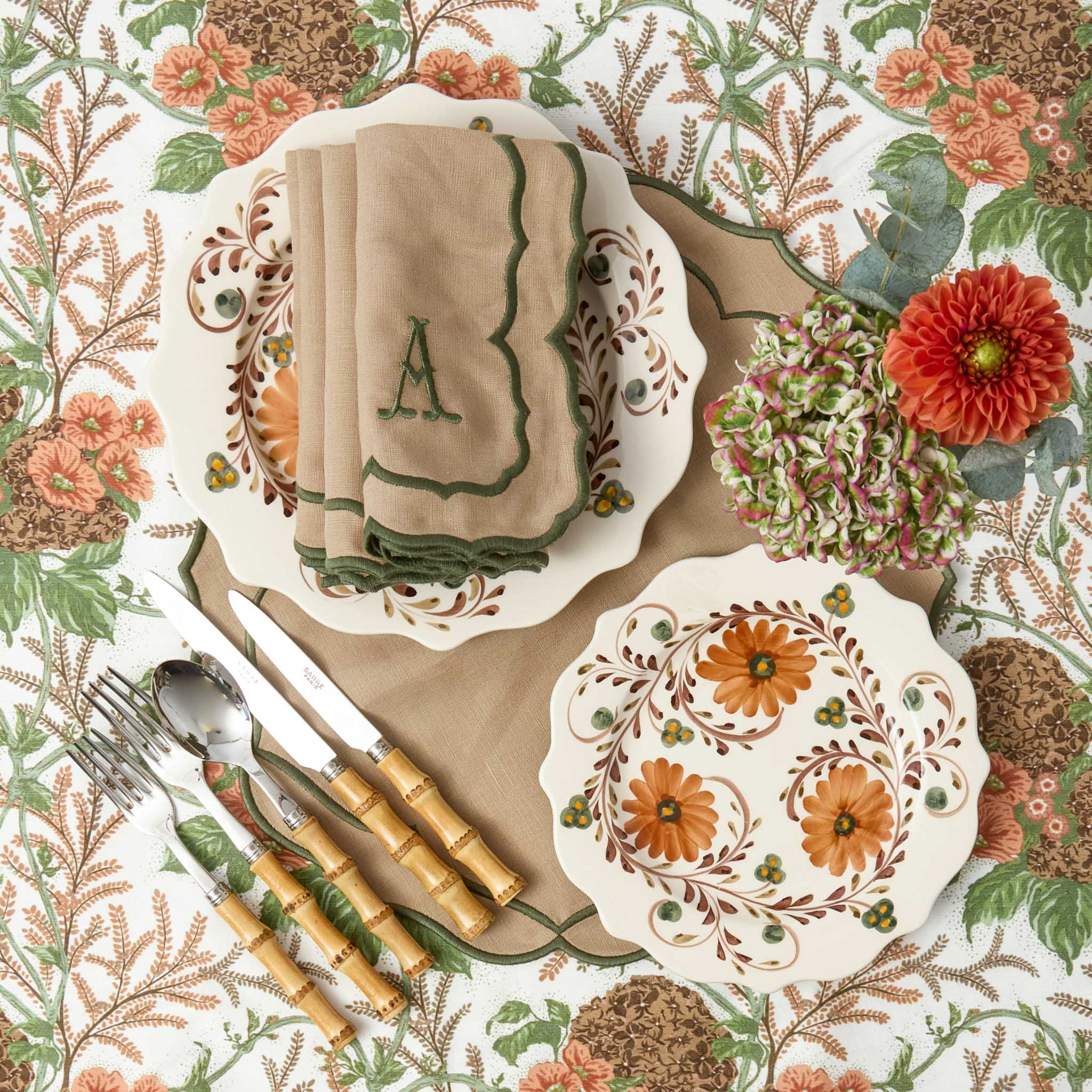 Sand & Green Elizabeth Placemats (Set of 4) - Image 6