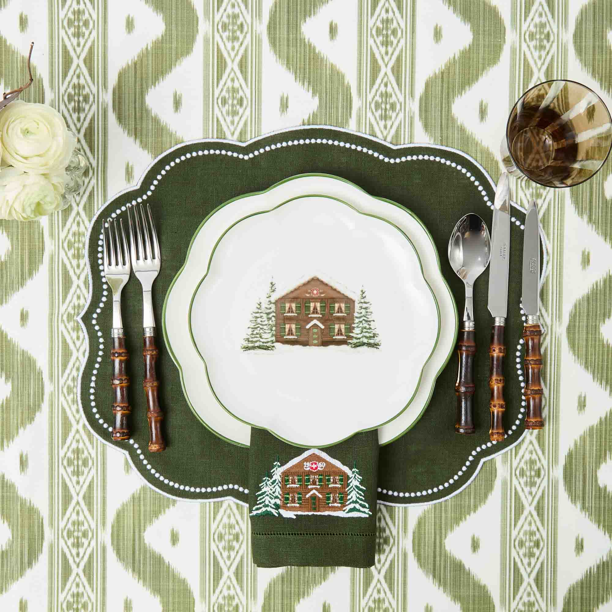 Forest Green Eloise Linen Placemats (Set of 4) - Image 4