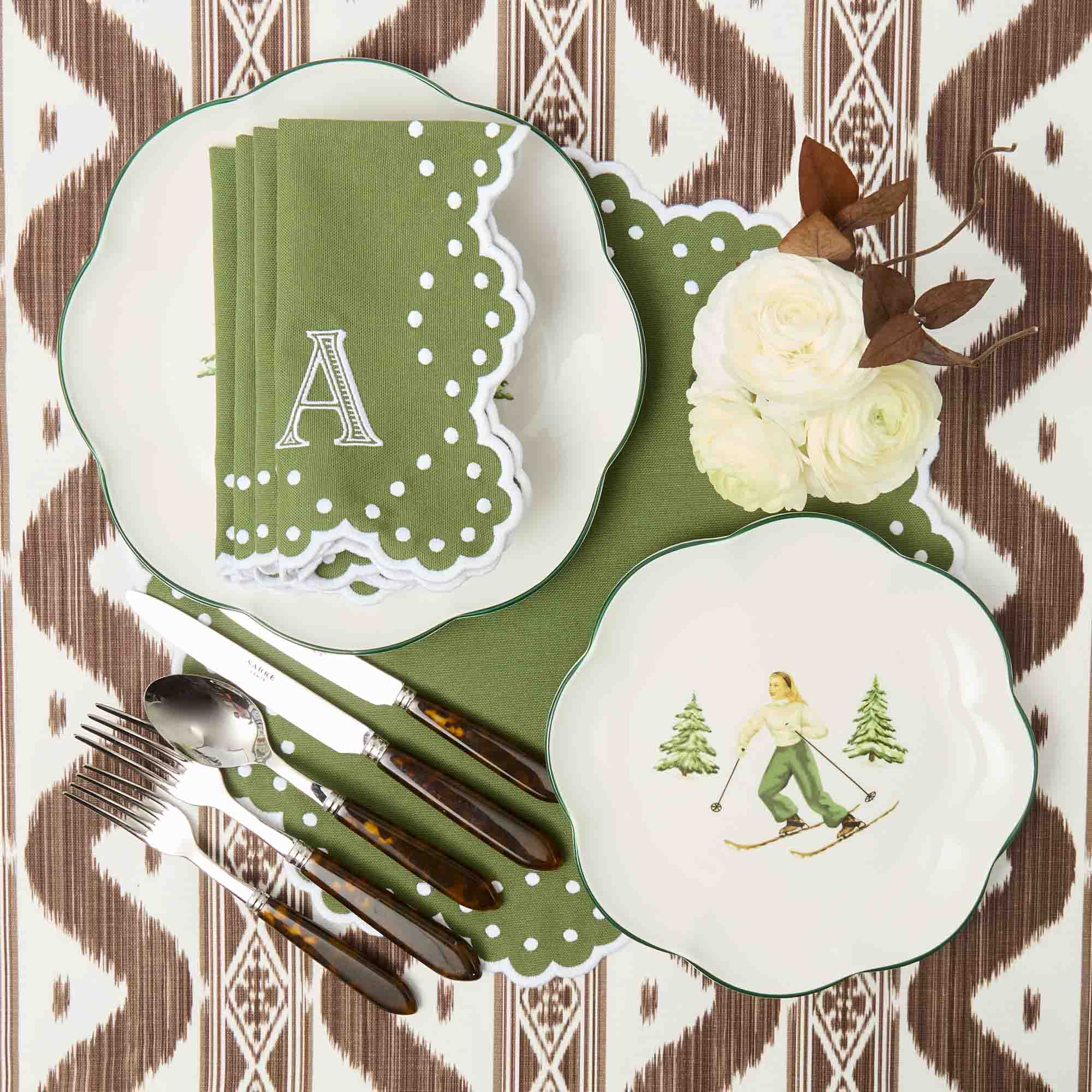 Chocolate Ikat Tablecloth - Image 4