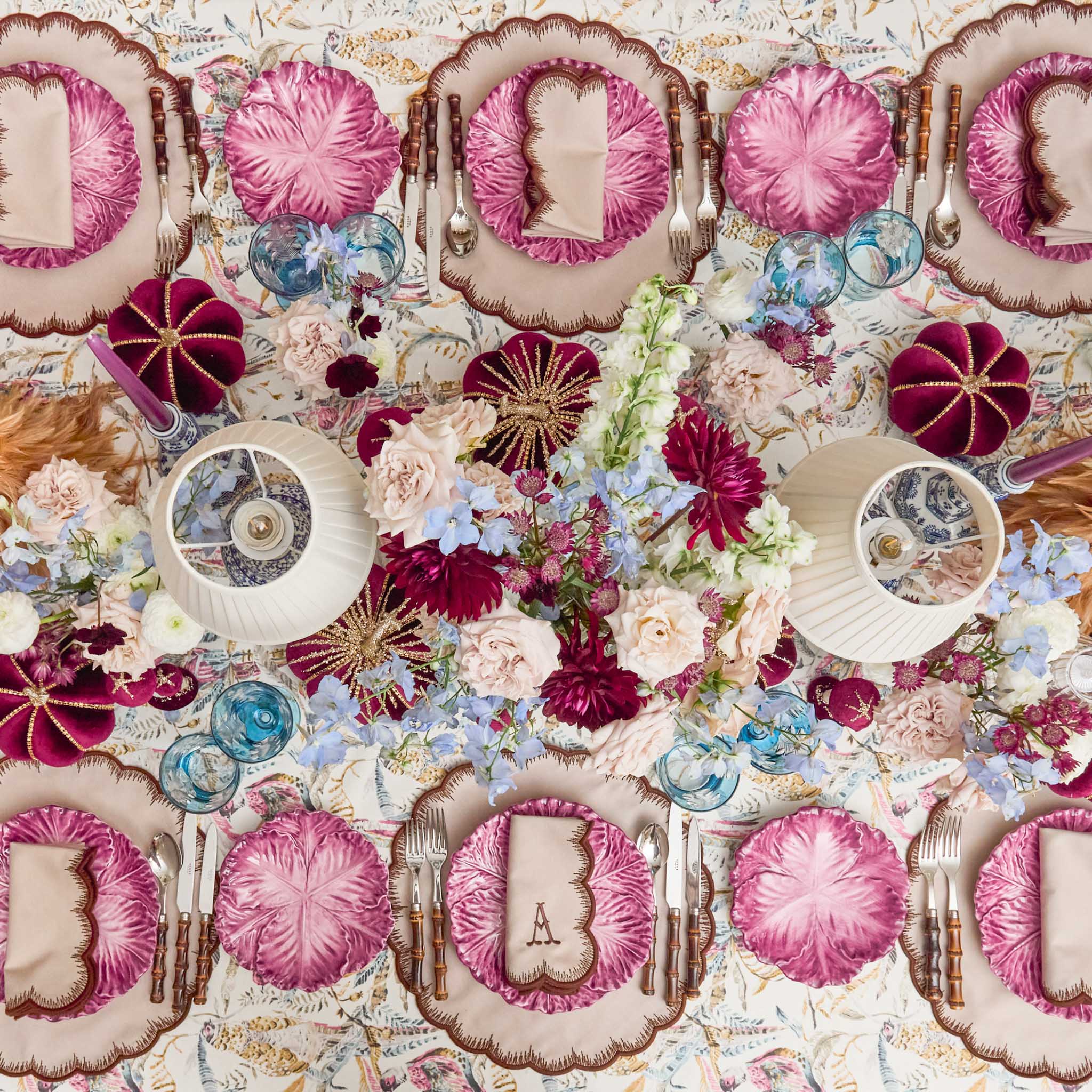 Aubergine Serena Cabbage Dinner & Starter Plates (Set of 8) - Image 12