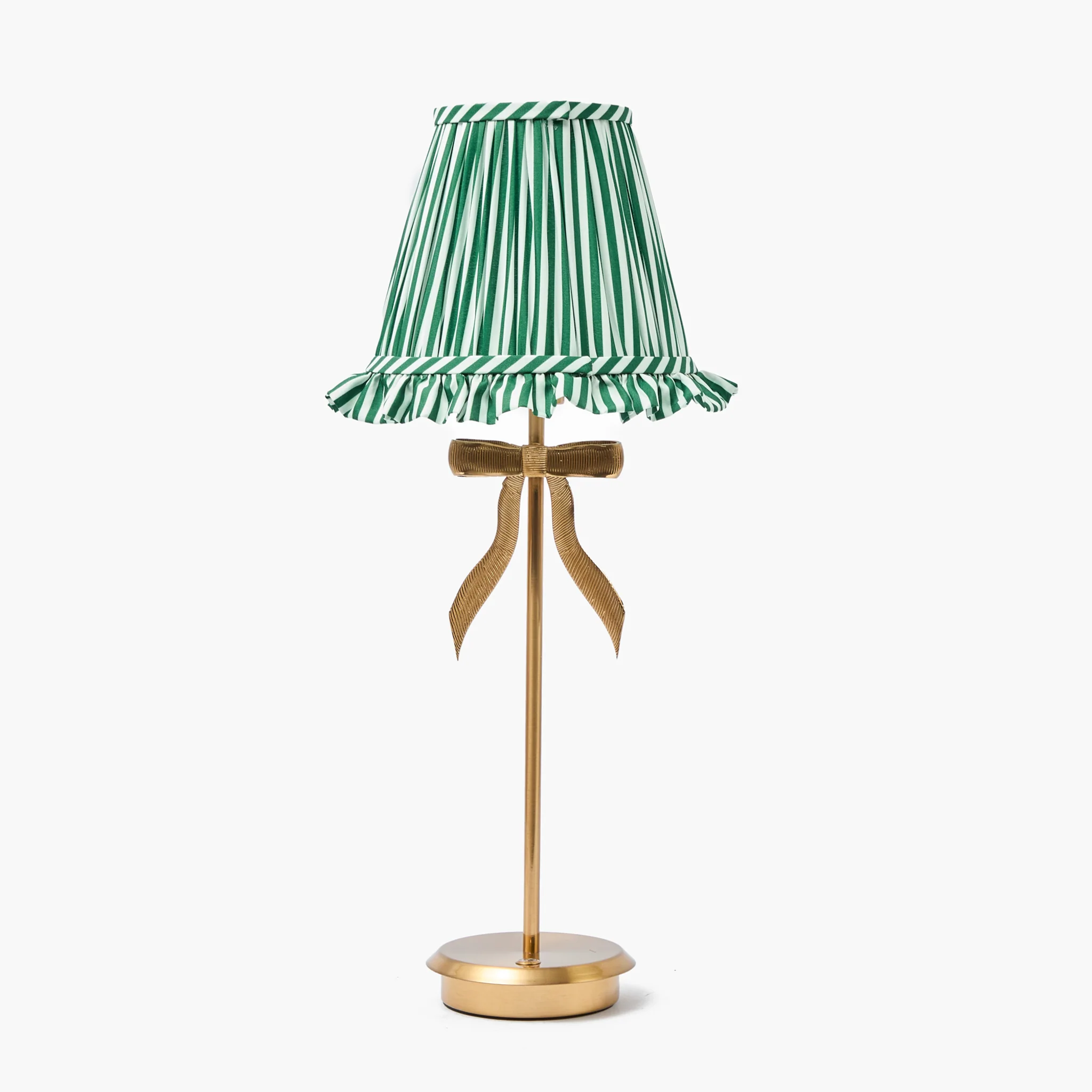 Forest Green Striped Ruffle Lampshade (18cm) - Image 6
