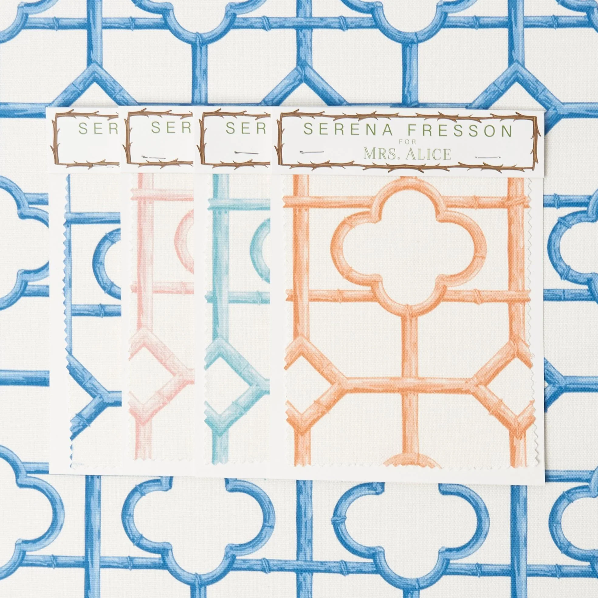 French Blue Shaded Bamboo Fabric - Image 6