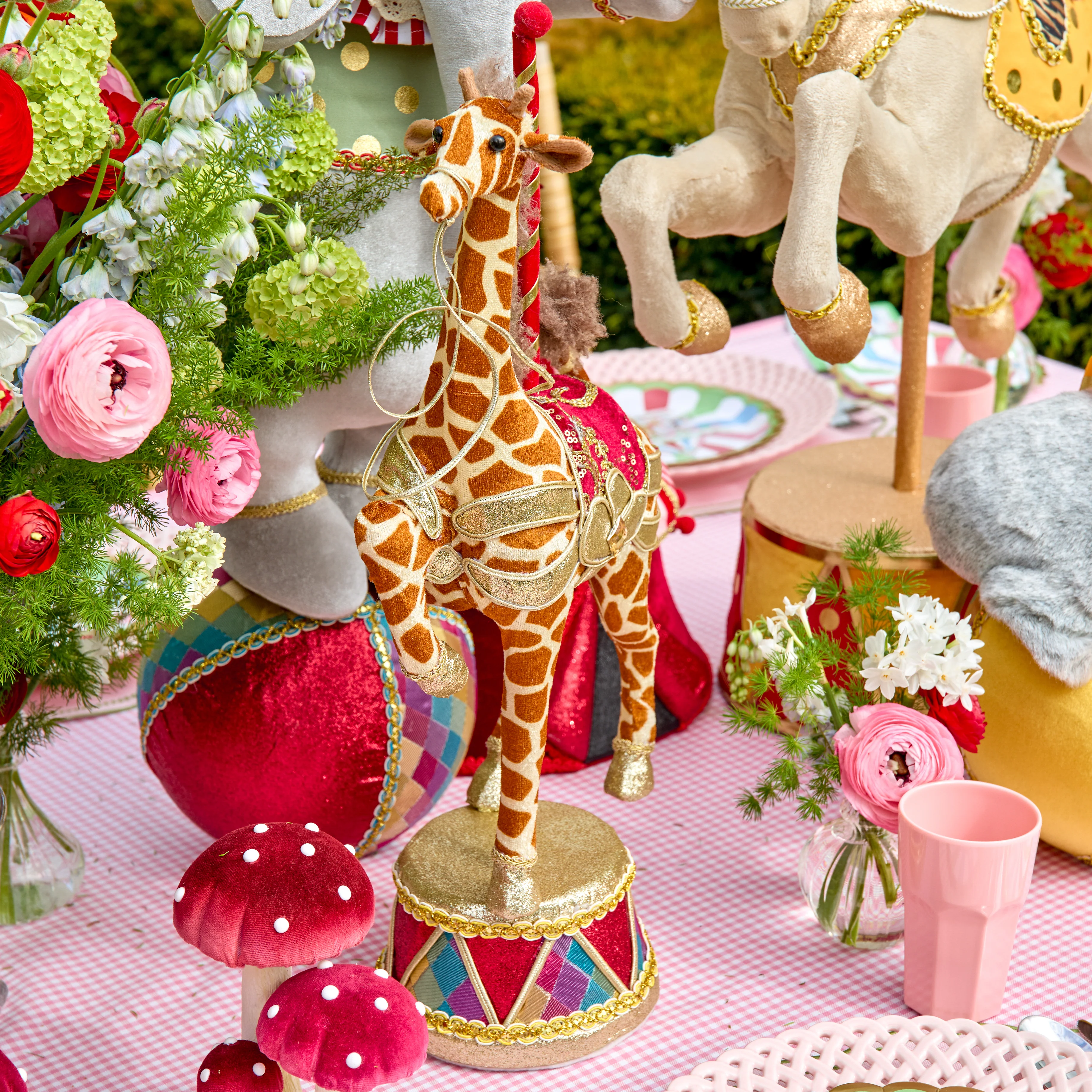 Gilbert Giraffe on Carousel (Pair) - 60cm - Image 10