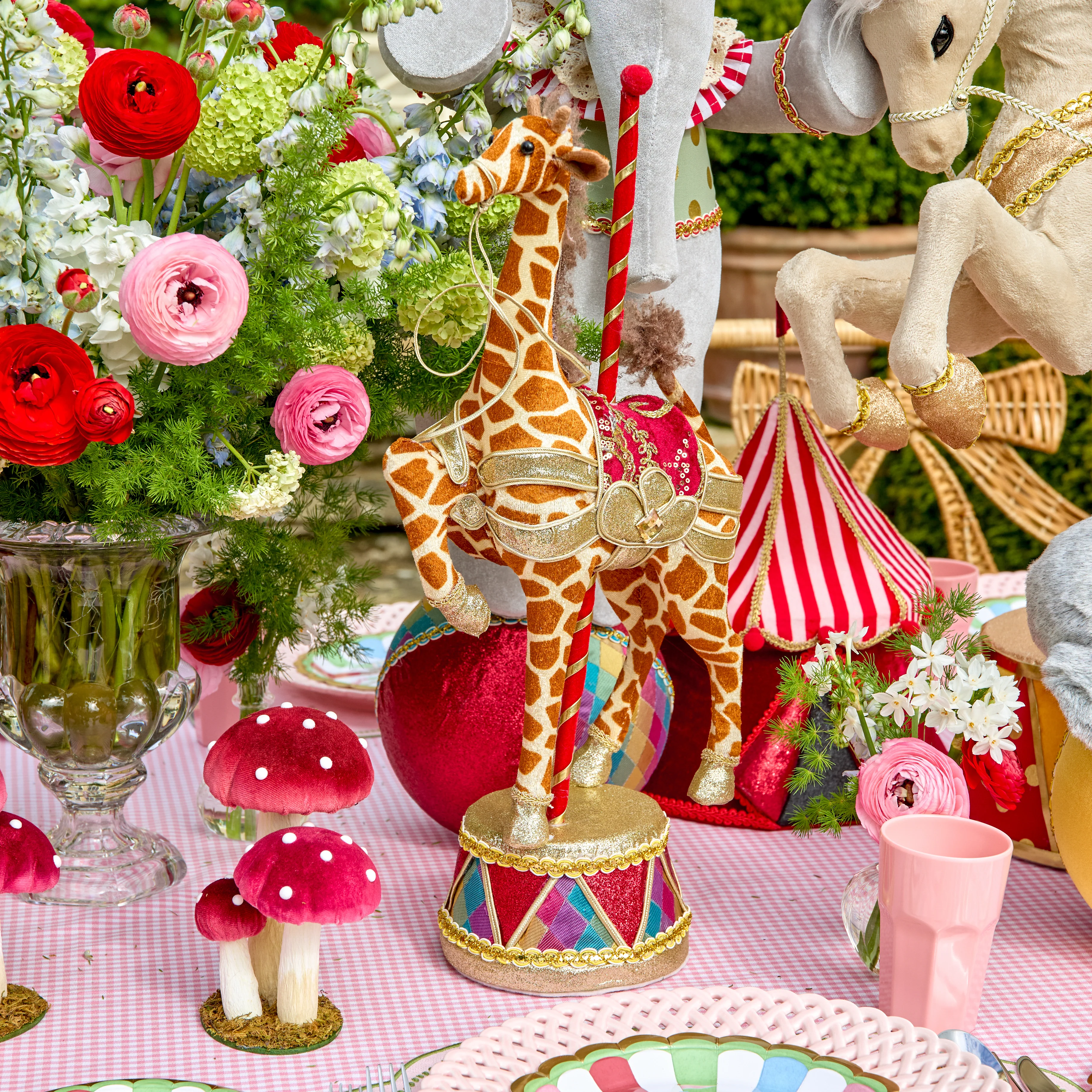 Gilbert Giraffe on Carousel (Pair) - 60cm - Image 9