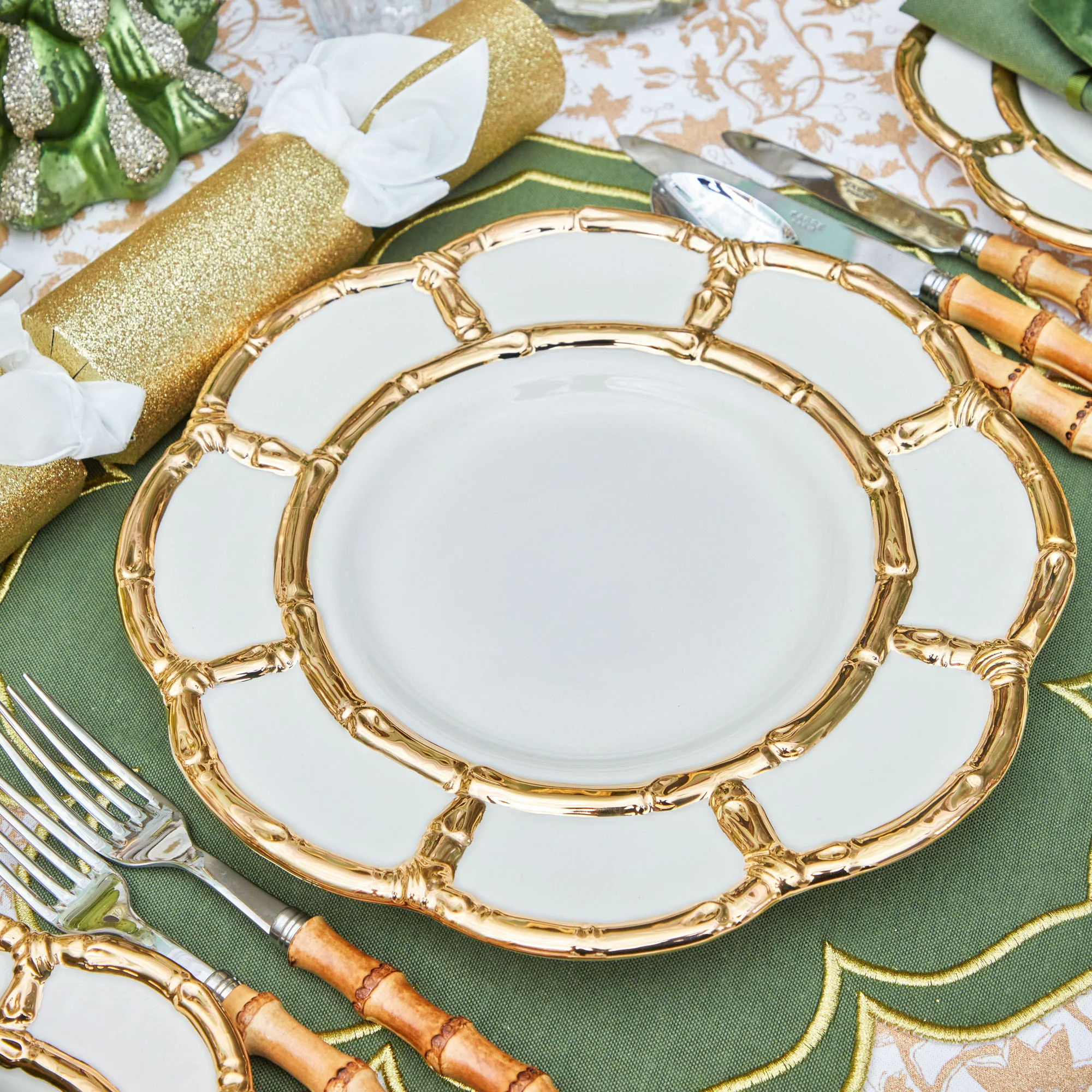 Gold Petal Bamboo Dinner Plates (Set of 4) - Image 9