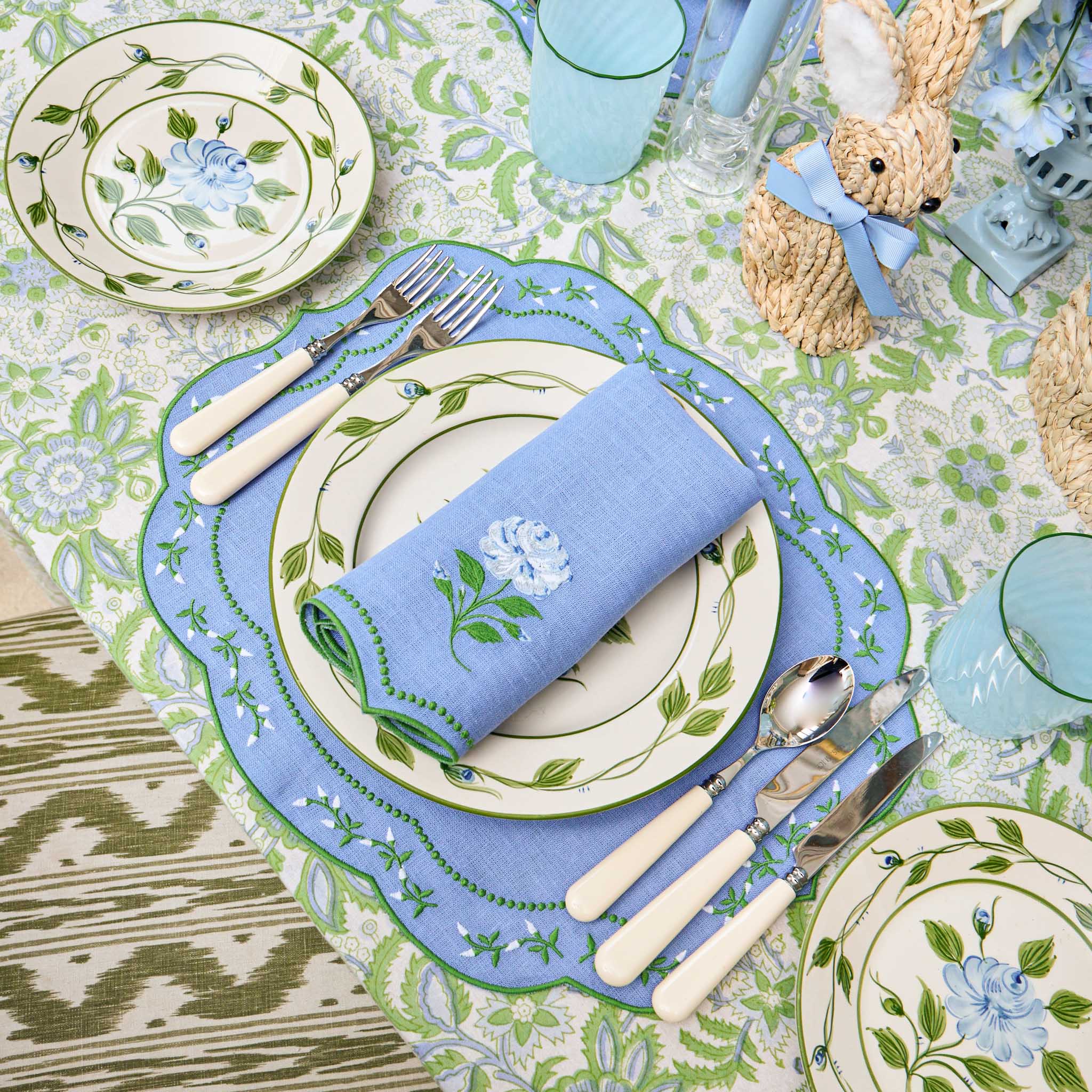 Green & Blue Cosima Tablecloth - Image 7