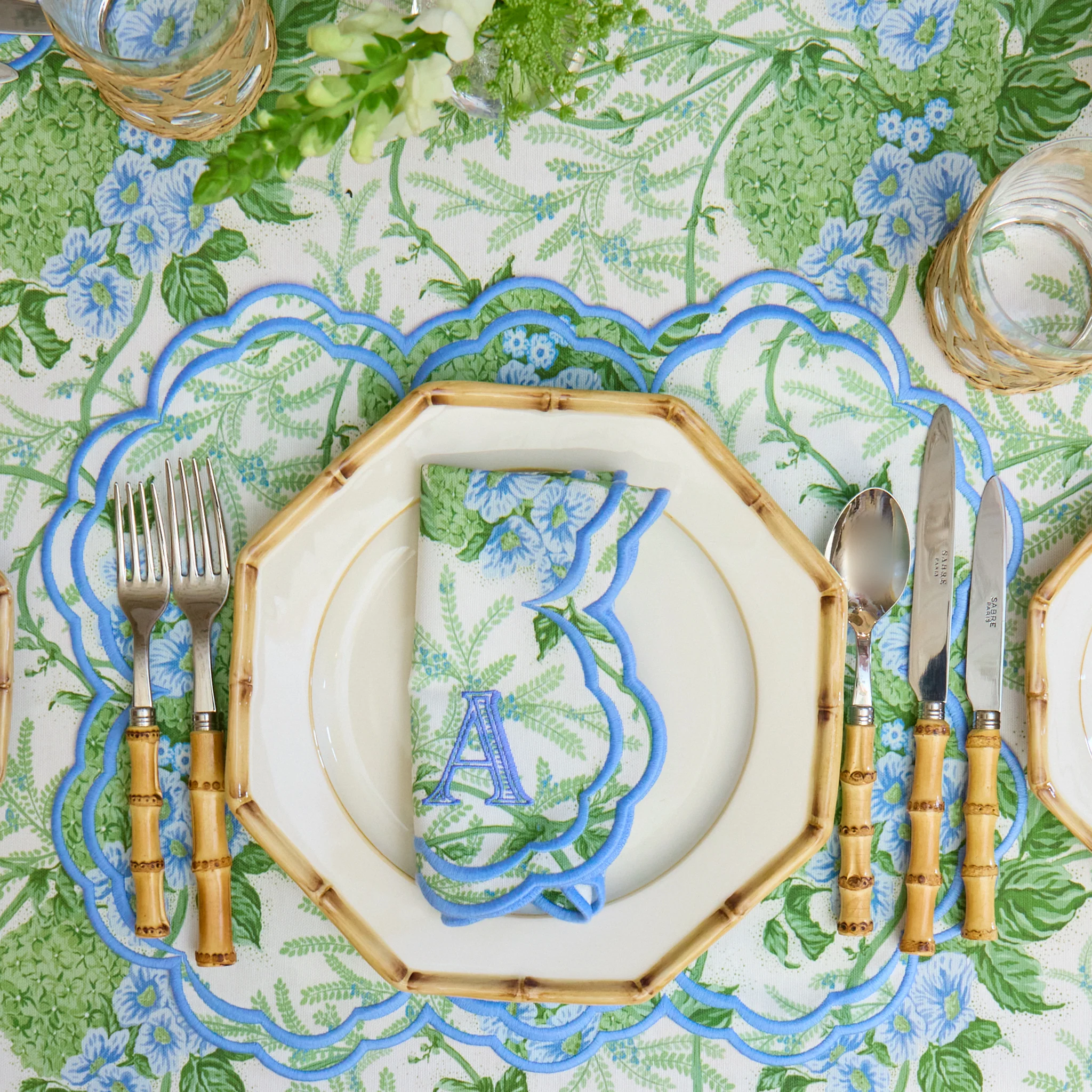 Green & Blue Lady Isabella's Garden Napkins (Set of 4) - Image 7