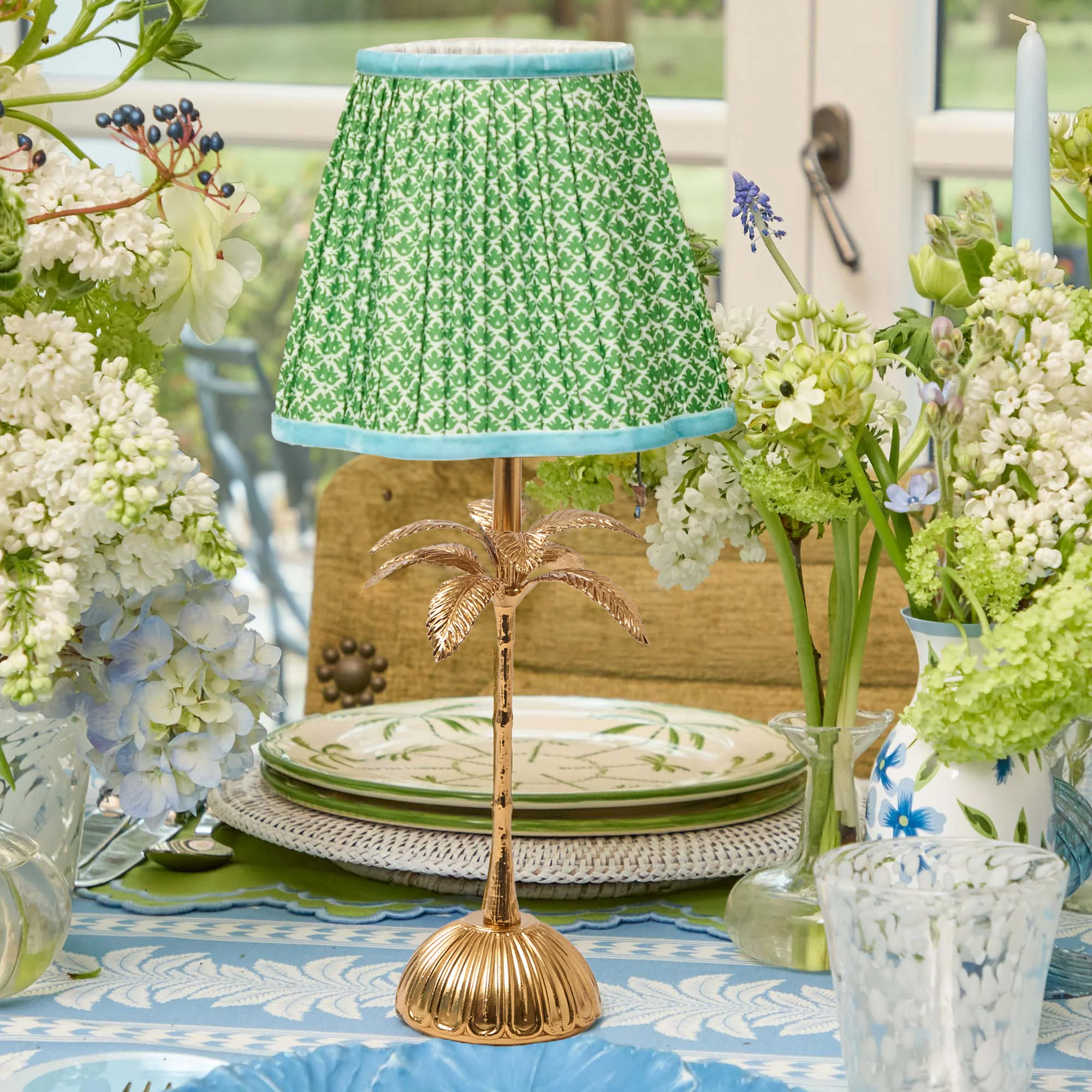 Green & Blue Lotus Lampshade (18cm) - Image 10