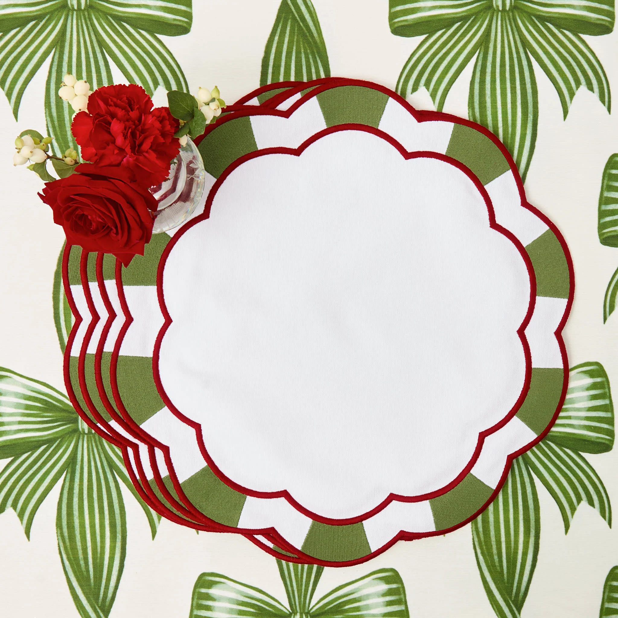 Green & Red Candycane Placemats (Set of 4)