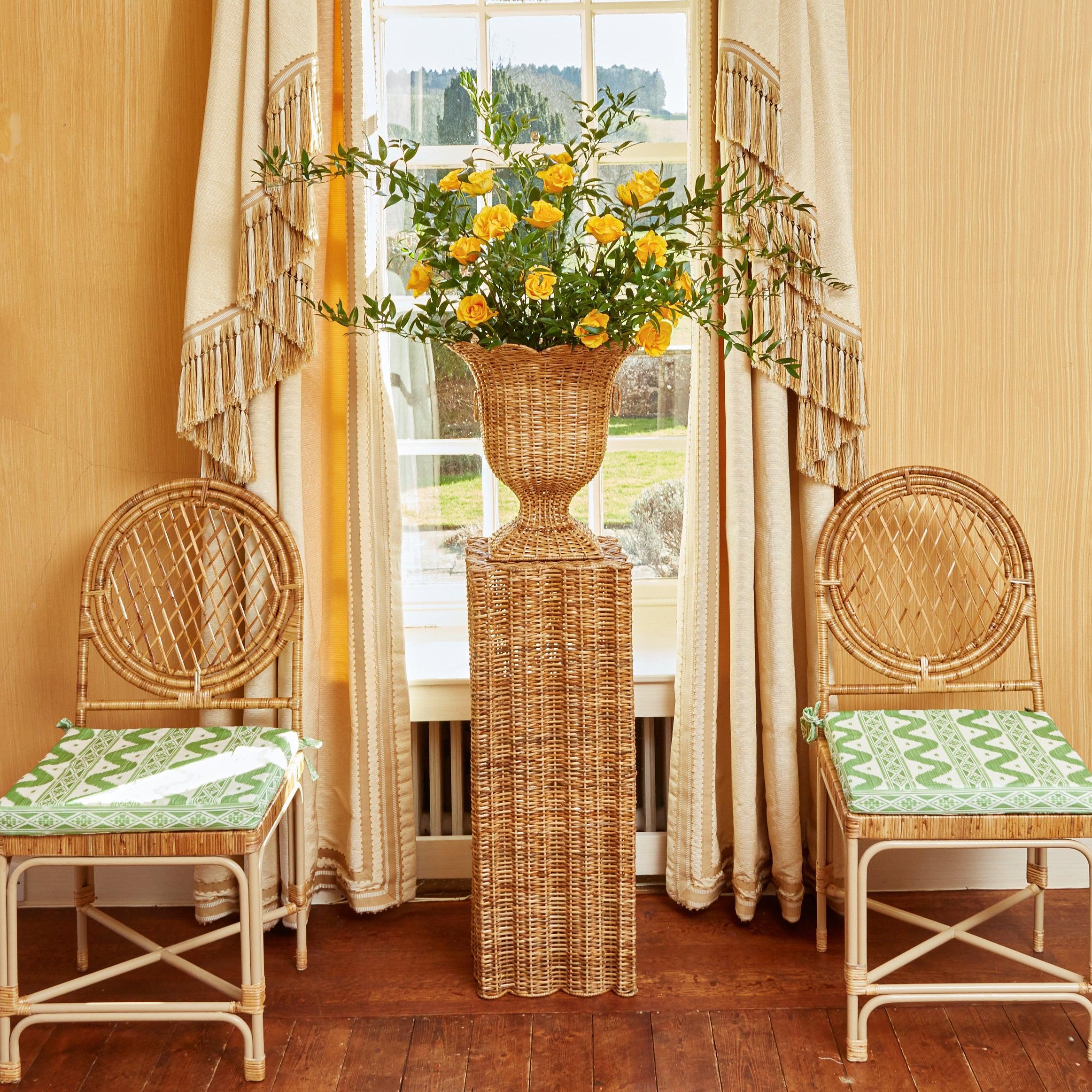 Green Ikat Seat Pad Cushion - Image 8
