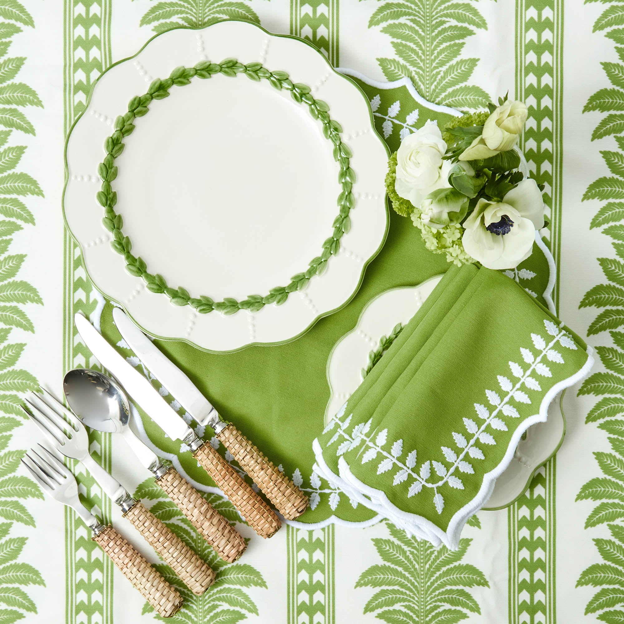 Green Laurel Placemats (Set of 4) - Image 5