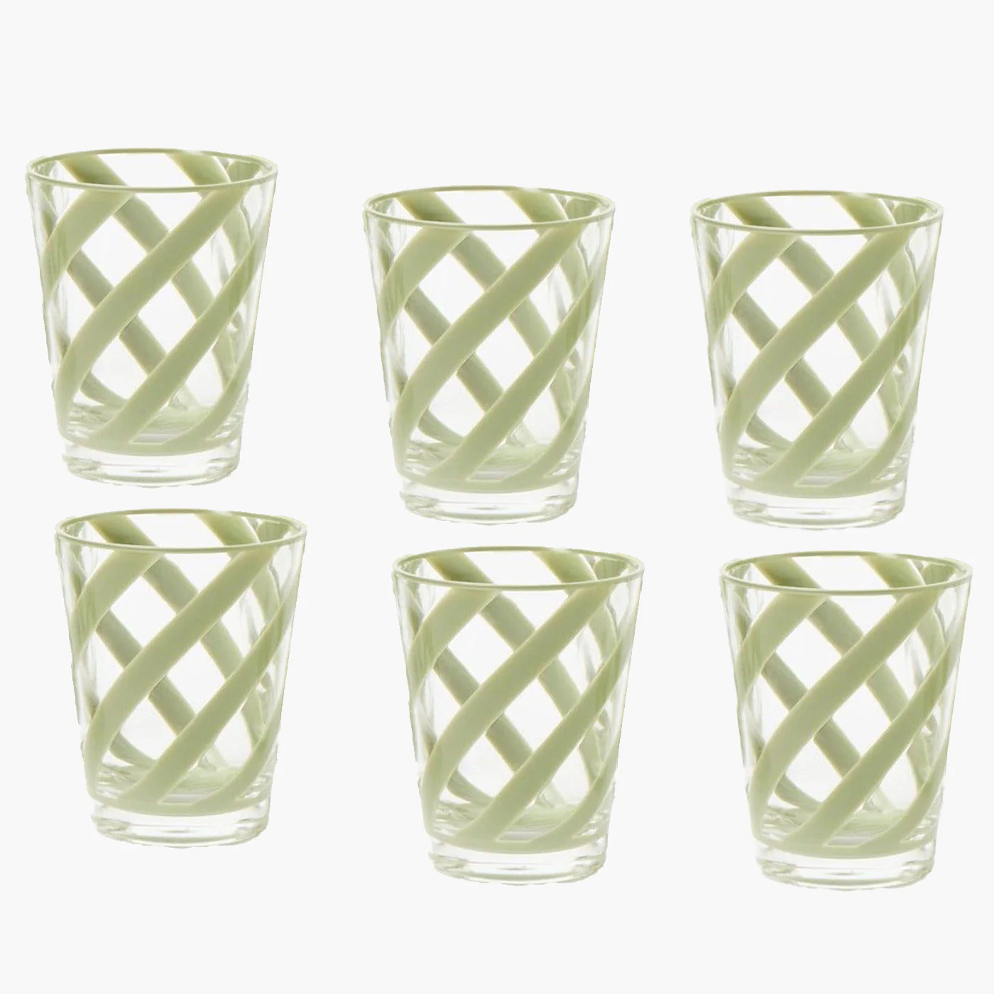 Green Swirl Outdoor Glasses (Set of 6)