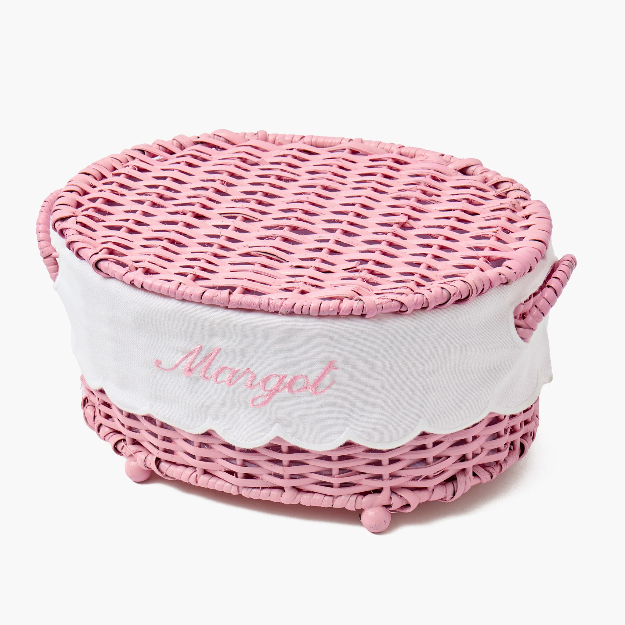 Isabella Pink Rattan Basket (Extra Small) - Image 9