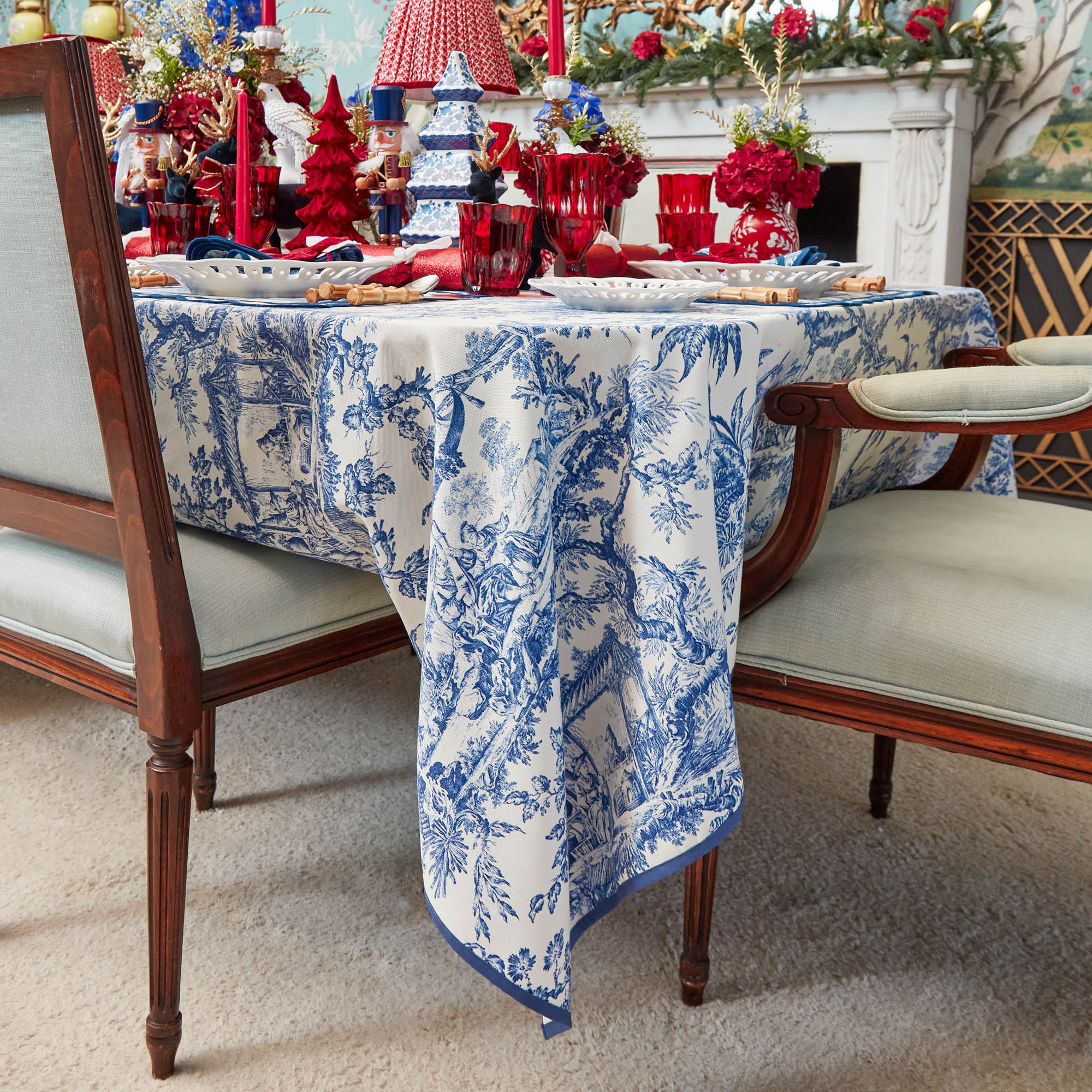 Blue Isla Toile Tablecloth - Image 4