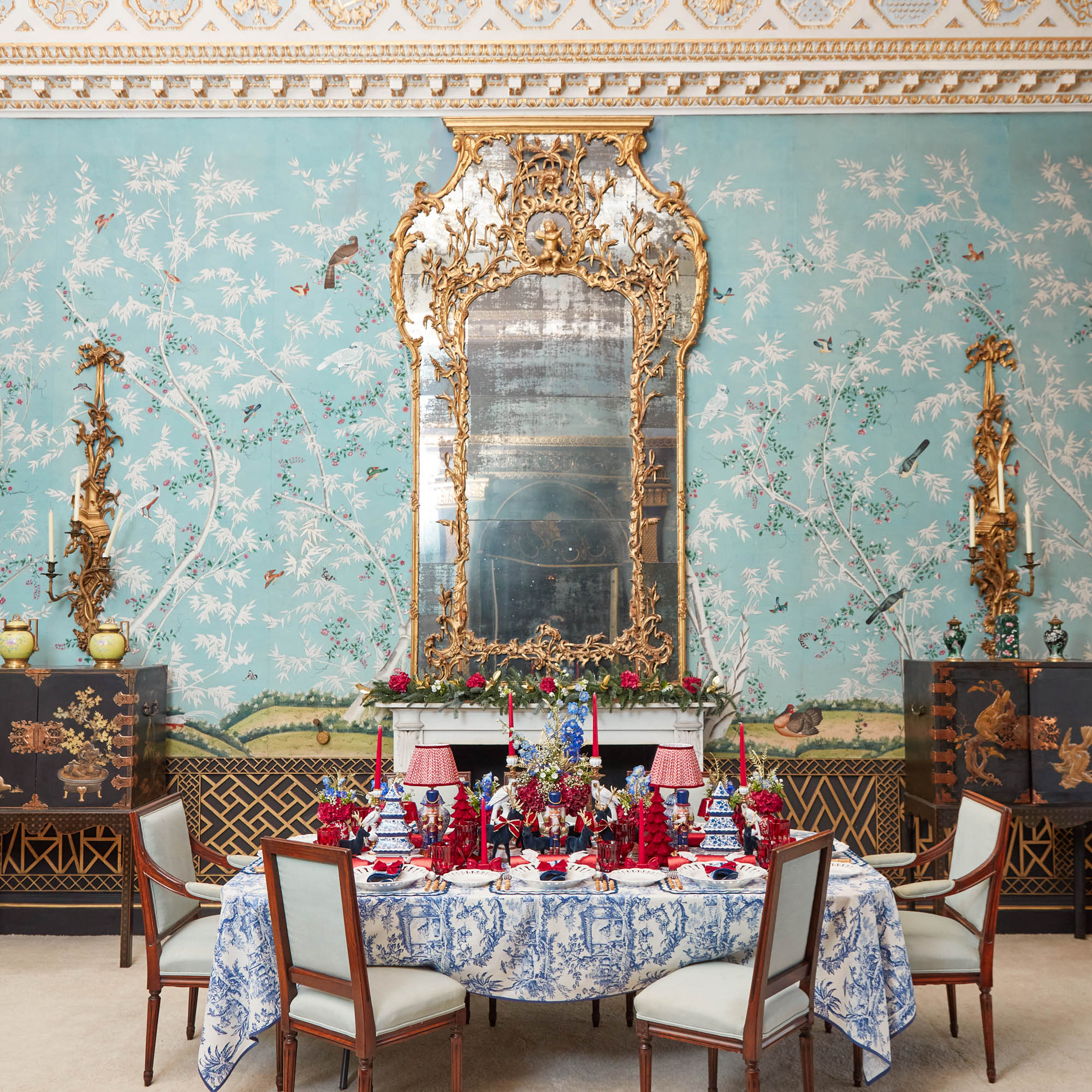 Blue Isla Toile Tablecloth - Image 6